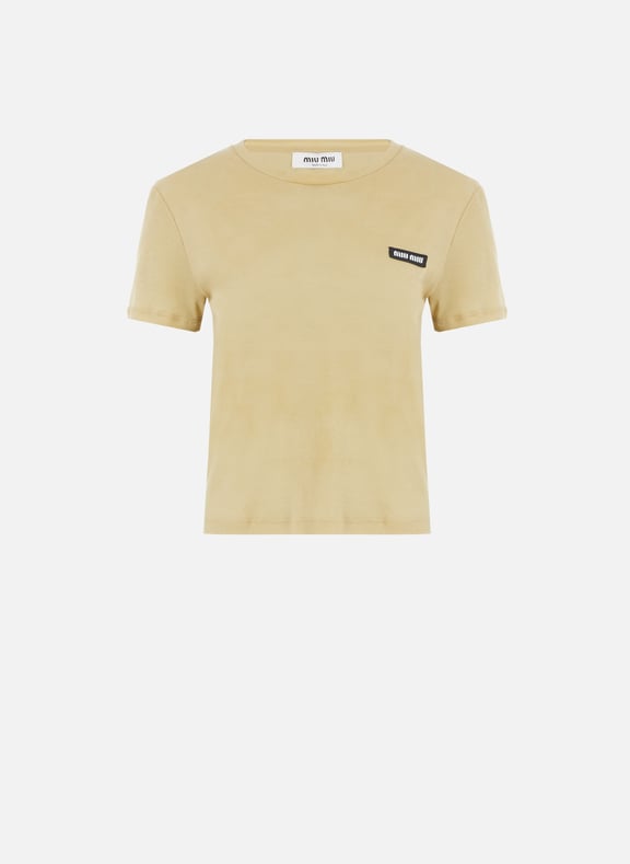 T-shirt court en coton MIU MIU T-shirt court en coton MIU MIU
