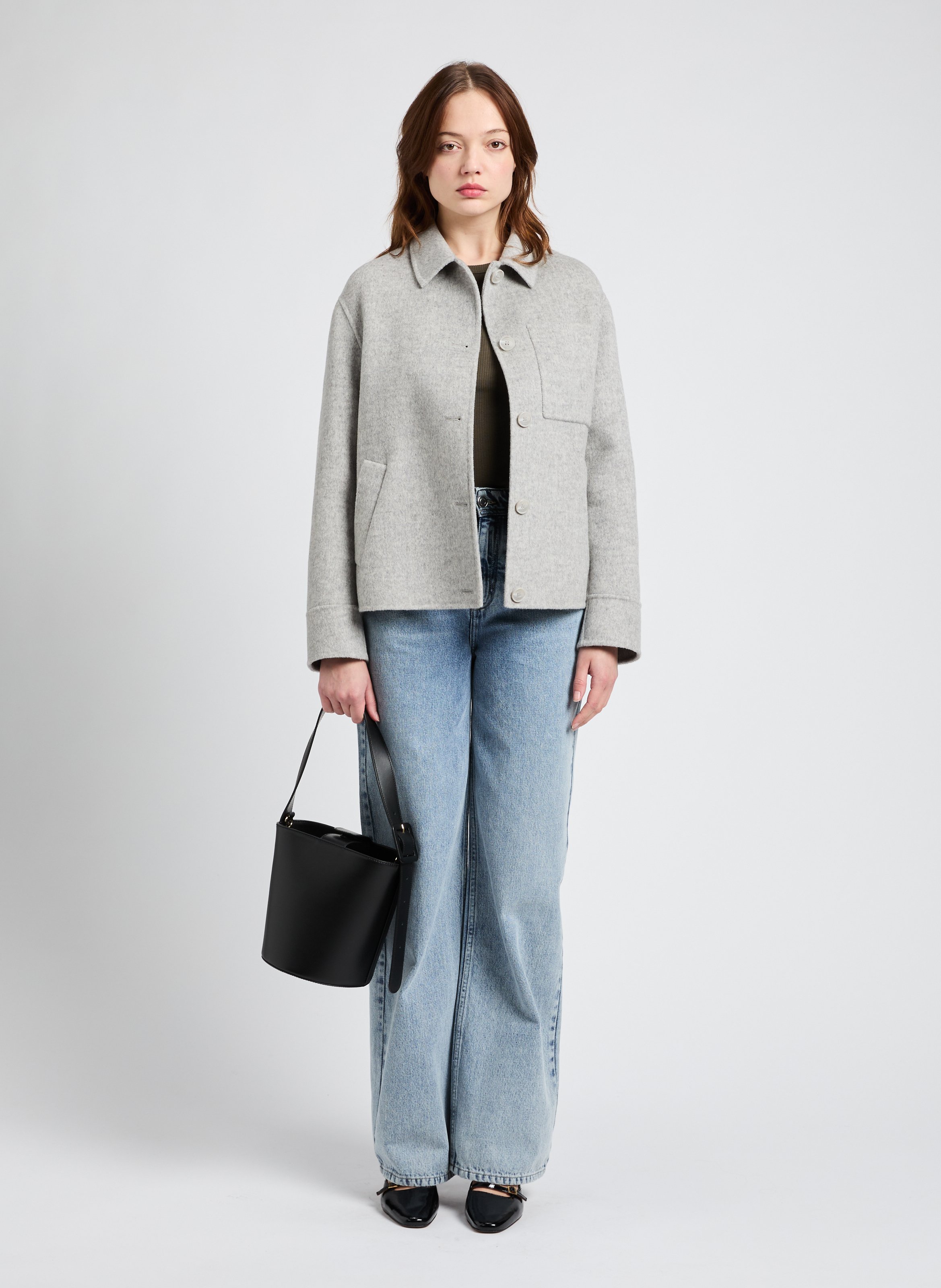 Veste VACE en laine mélangée SAISON 1865 Gris