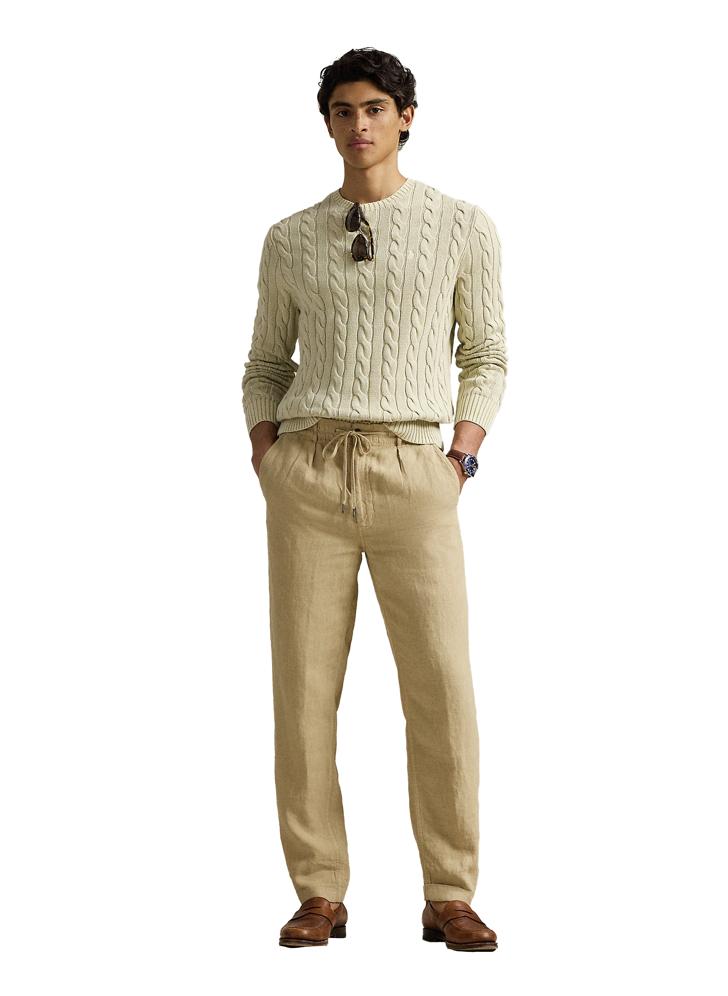 Cotton-blend jumper Beige