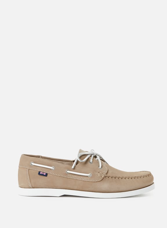 Leather Boat Moccasins Beige by EDEN PARK EDEN PARK Leather Boat Moccasins Beige