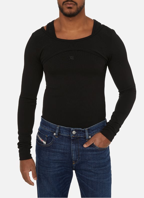 Long-sleeve top with cutout Black by MISBHV MISBHV Long-sleeve top with cutout Black