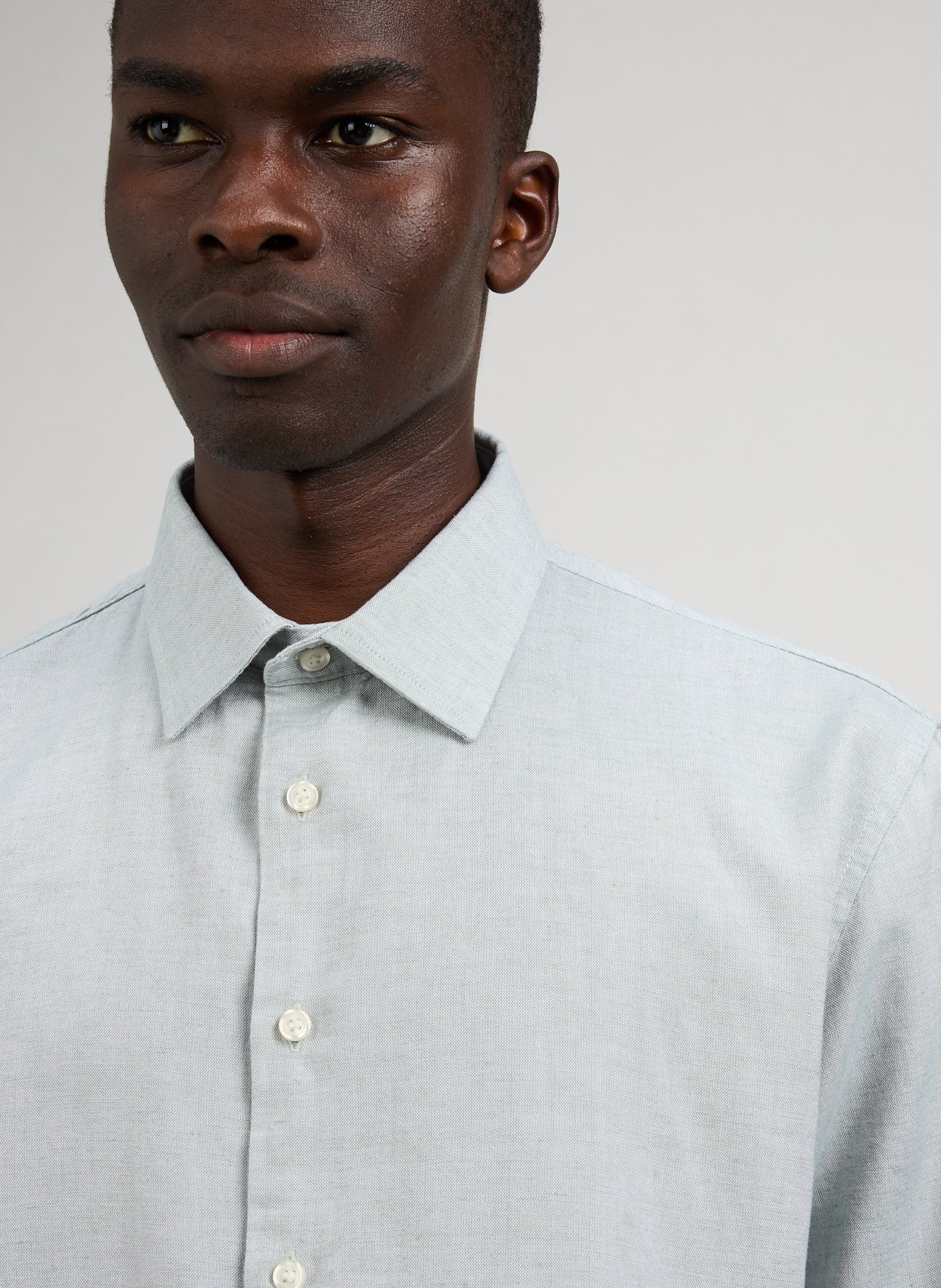 Straight long-sleeved shirt SELECTED Green