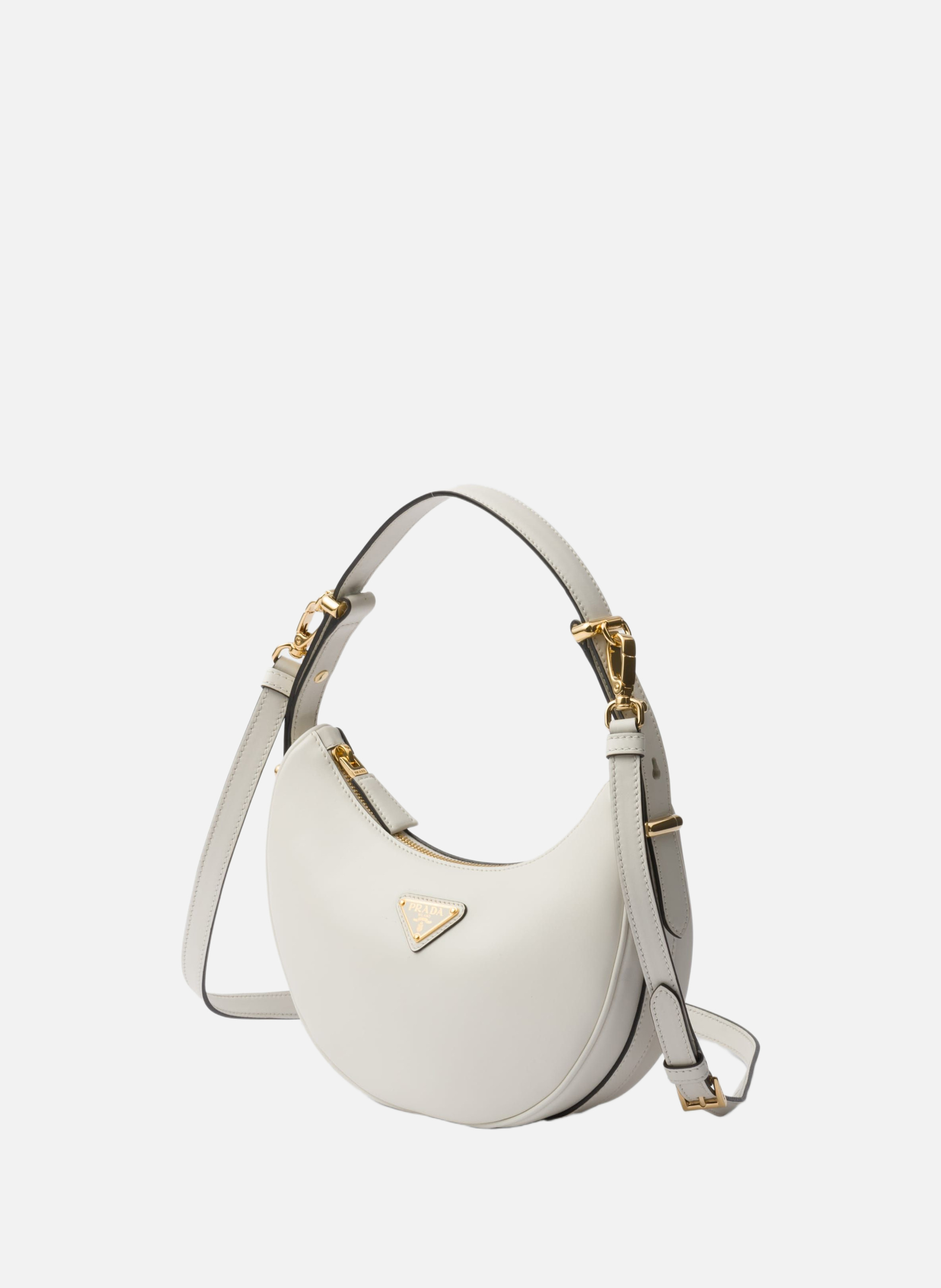 Sac porté épaule prada arqué en cuir PRADA Blanc