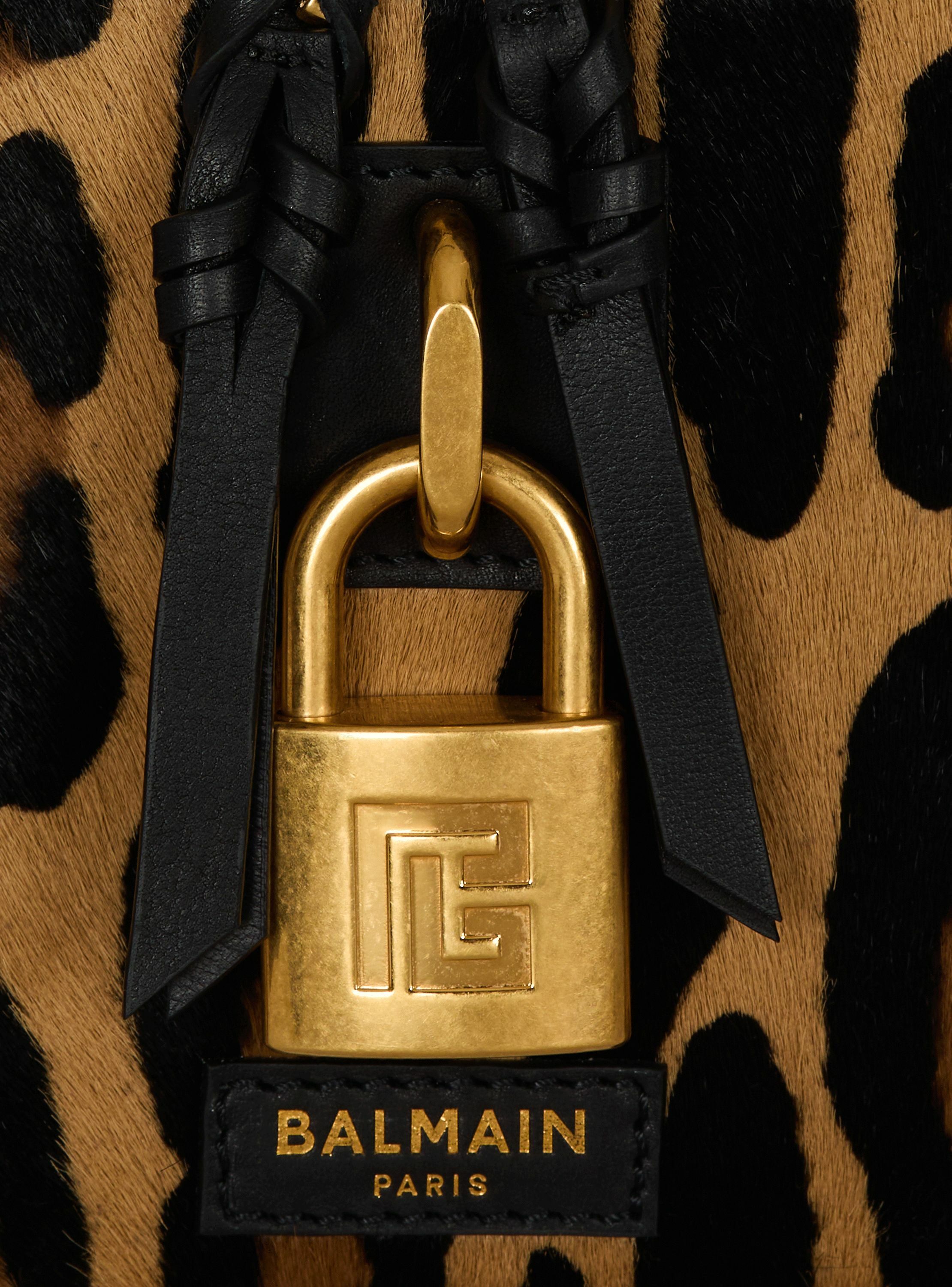 Sac pulse vanity en cuir motif léopard BALMAIN Marron