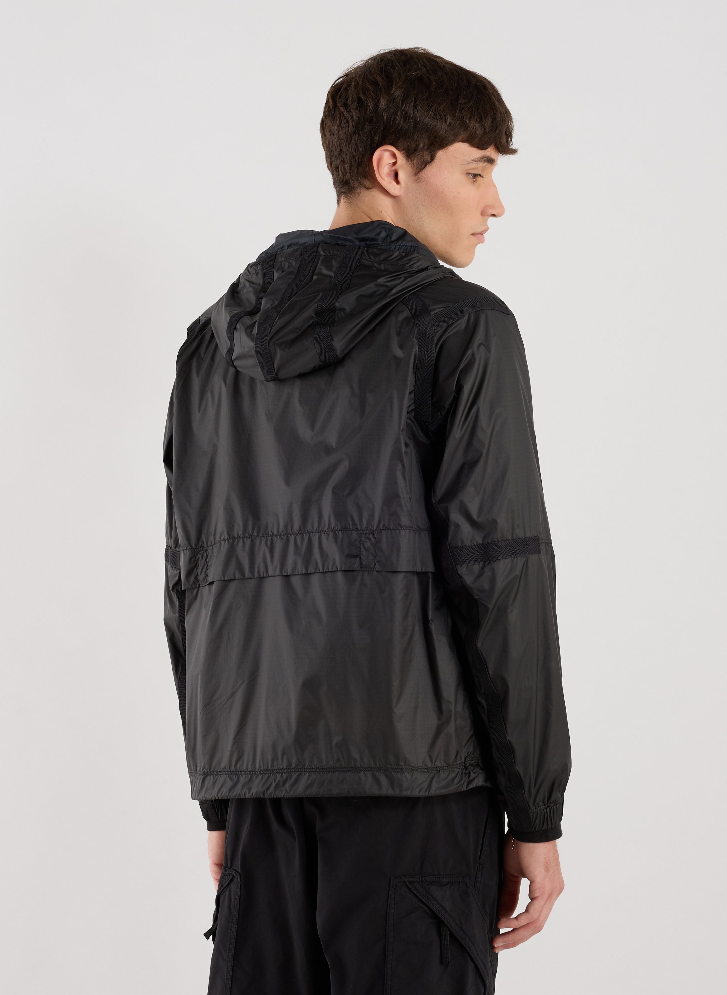 Recycled polyester-blend windbreaker jacket STONE ISLAND Grey