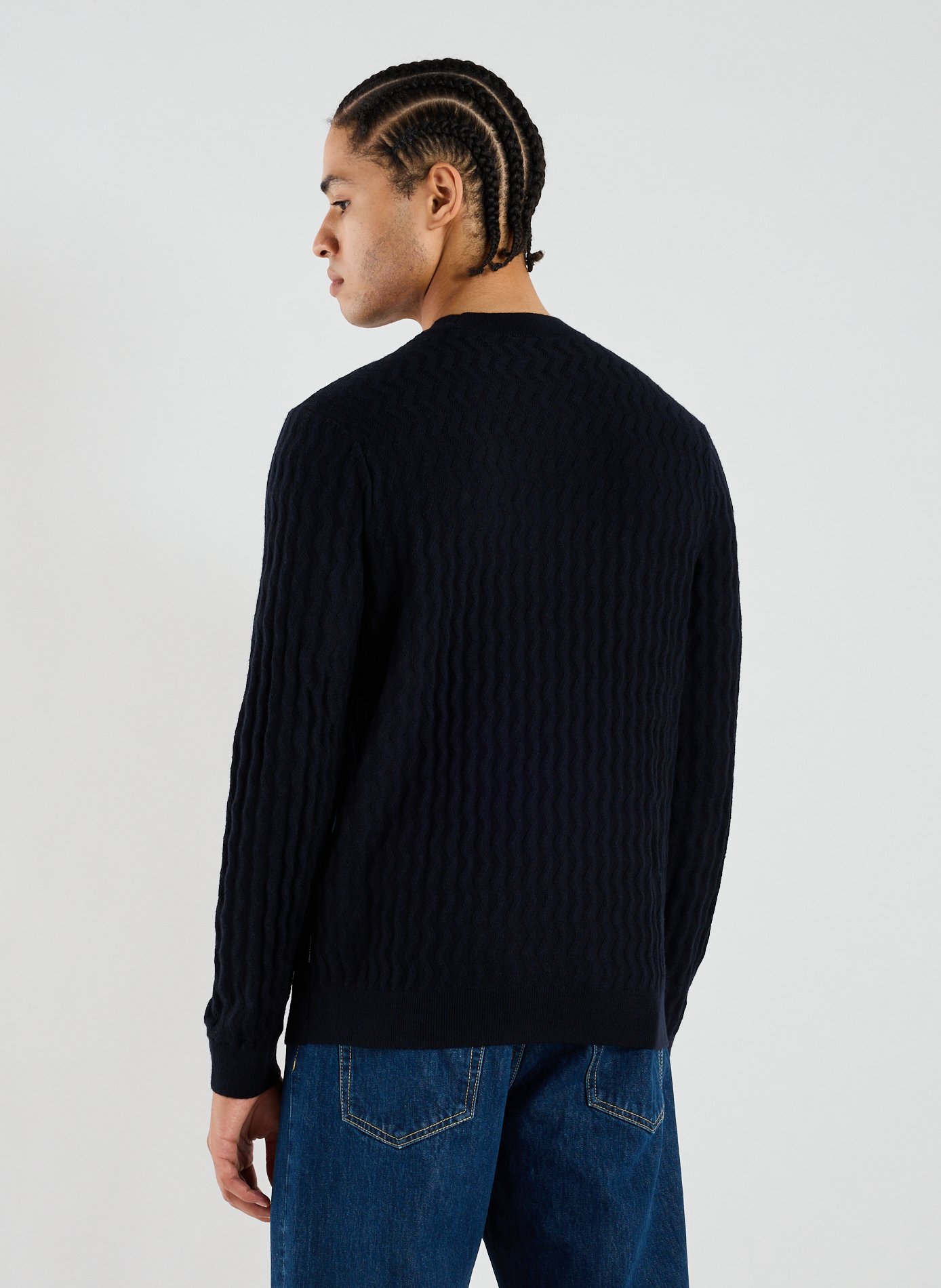 Straight high-neck sweatshirt in blended cotton ARMANI EXCHANGE Black