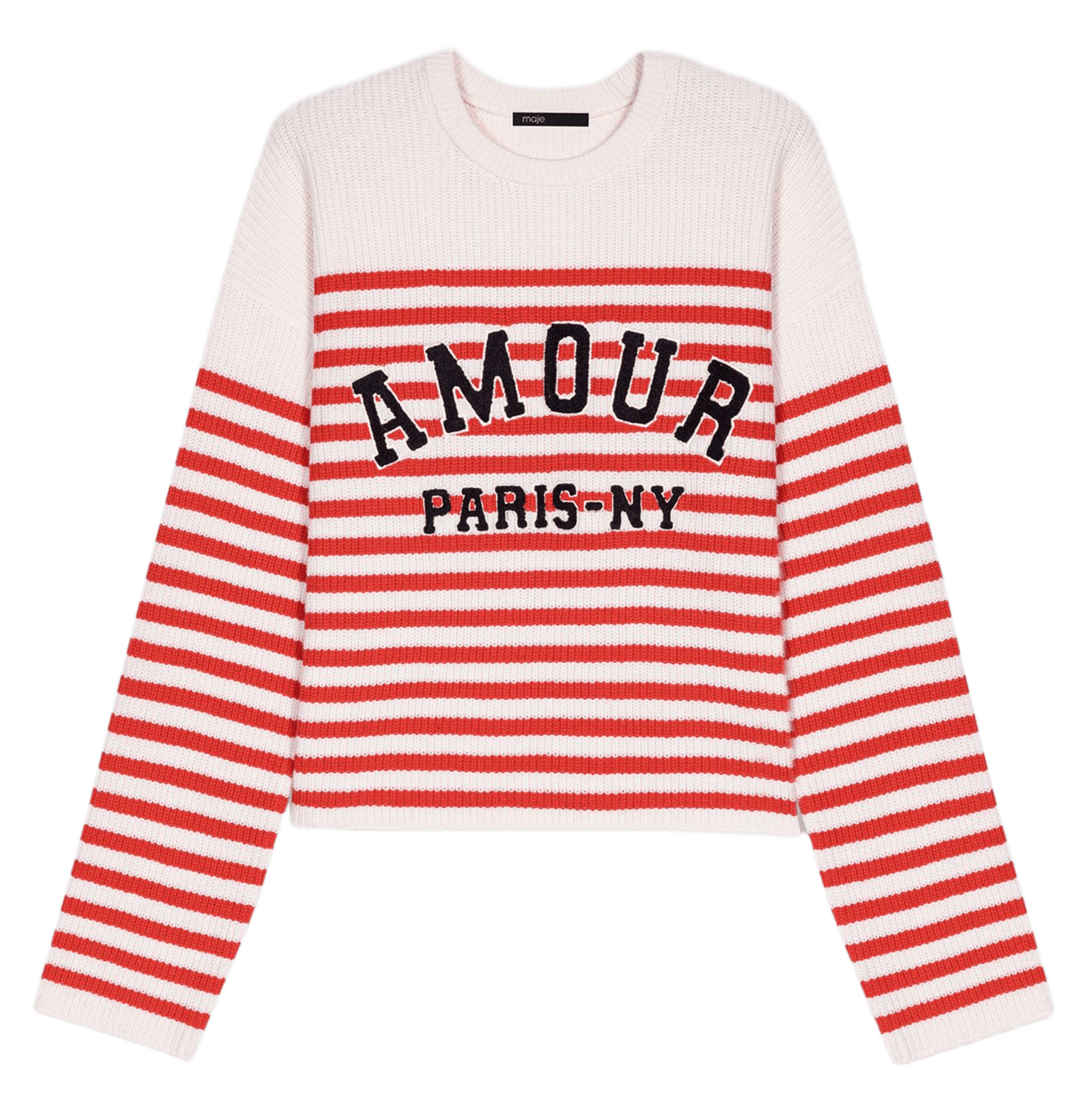 Sweat col rond en laine mélangée Beige