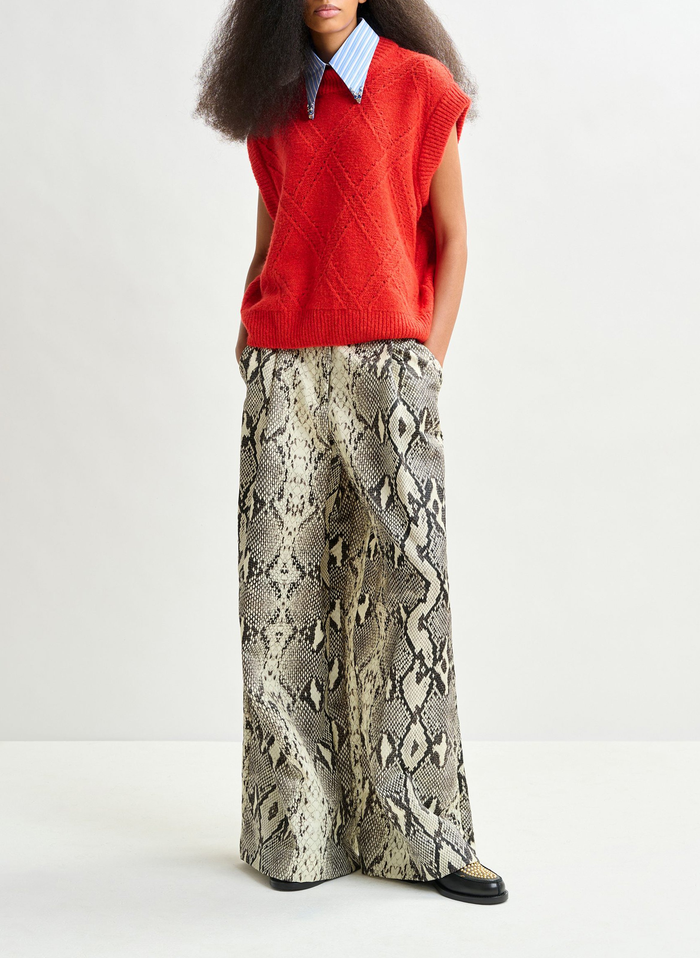 Pantalon large imprimé izpacho ESSENTIEL ANTWERP Vert