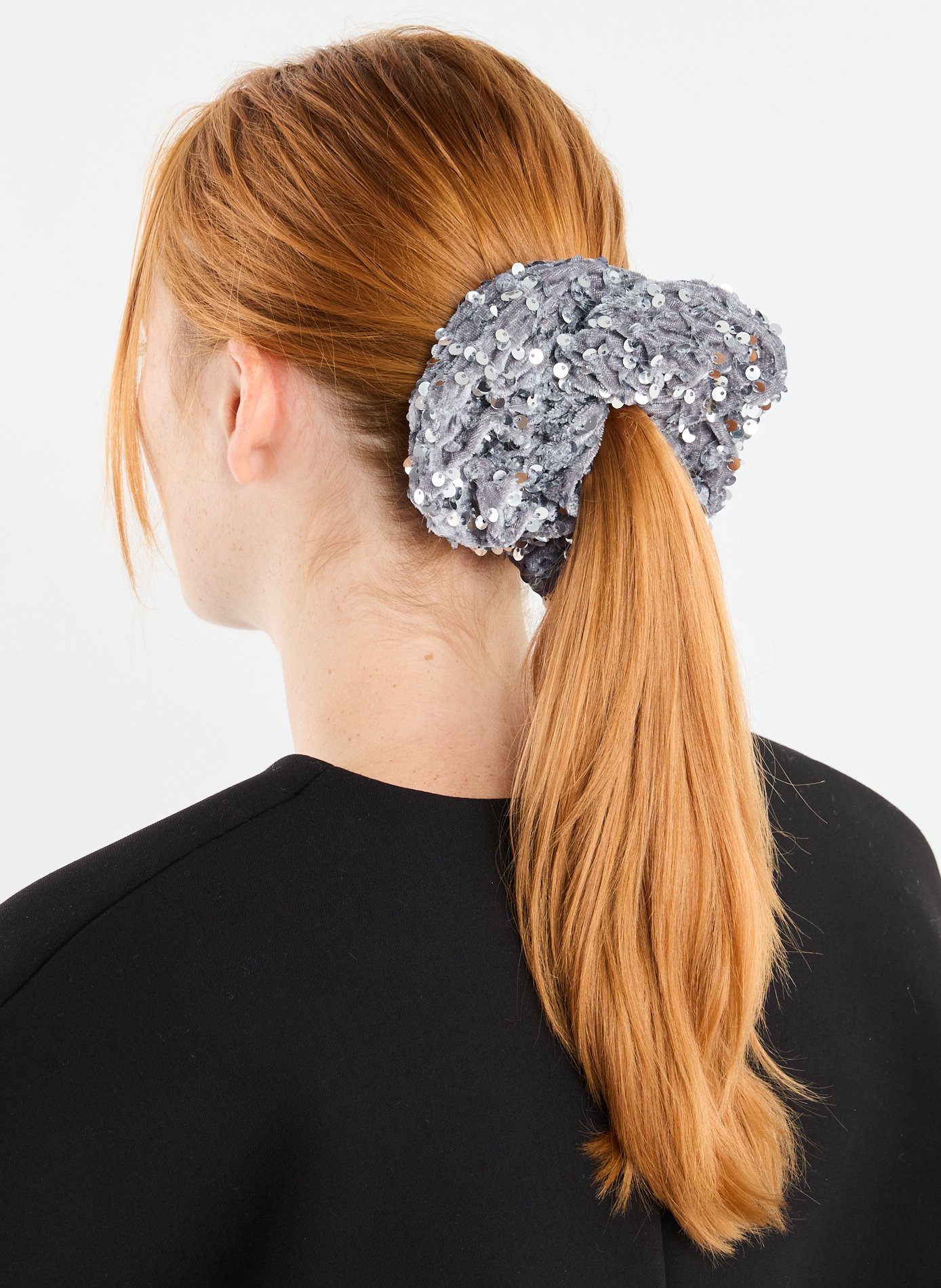 Large sequin scrunchie AU PRINTEMPS PARIS Grey