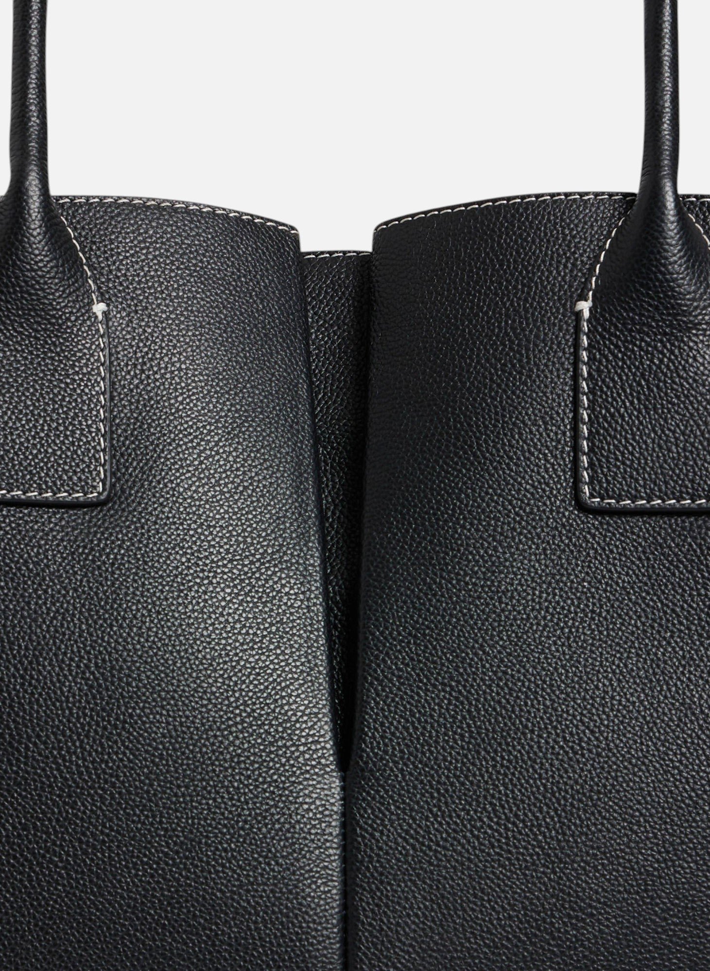 Grand sac cabas elena en cuir grainé LE TANNEUR Noir