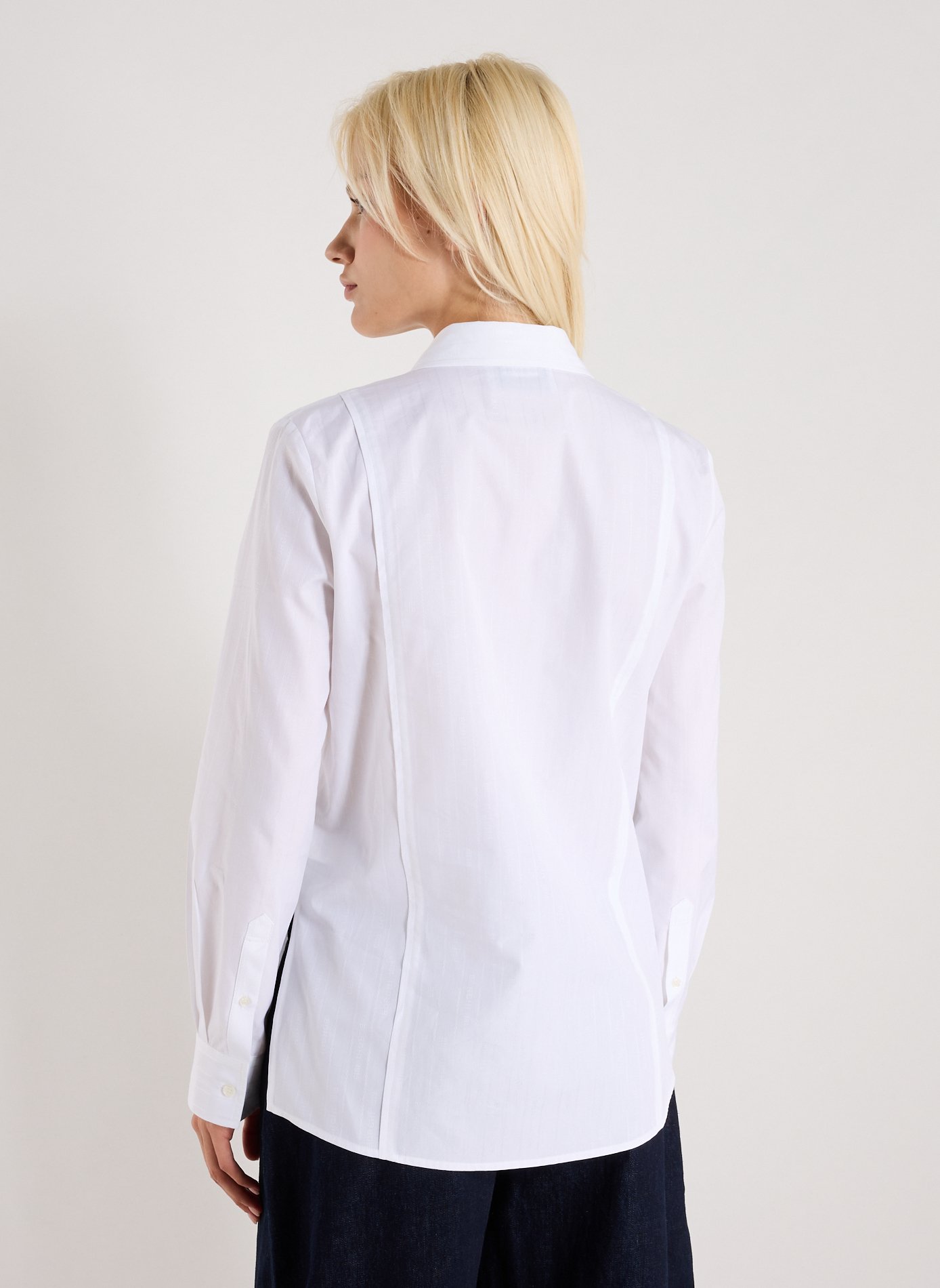 Straight embroidered cotton shirt EENK White