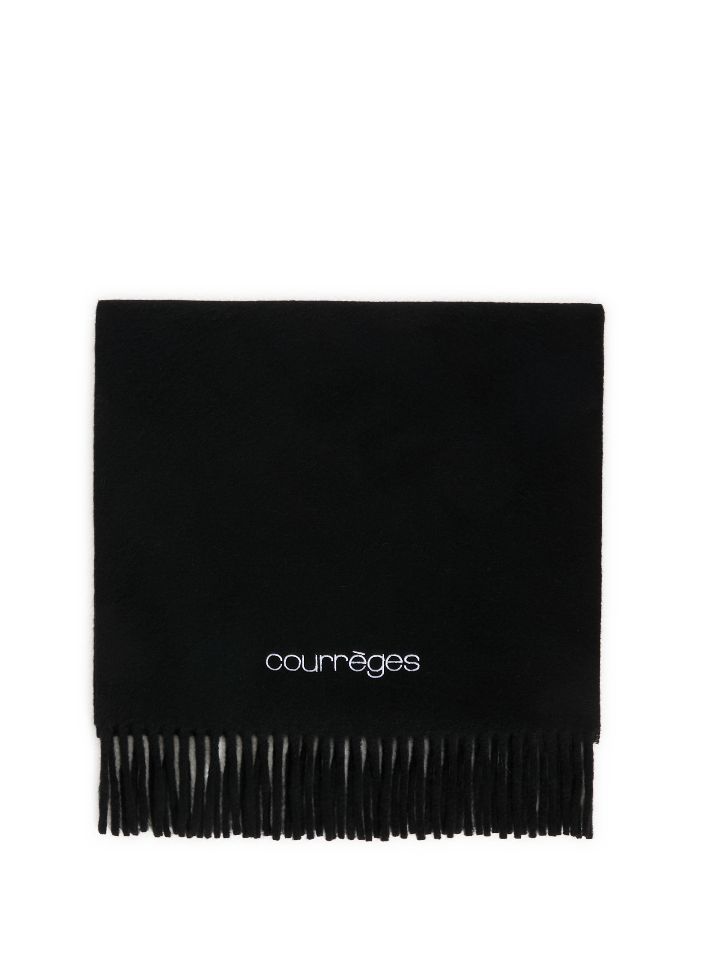 COURRÈGES Echarpe frangée en laine Noir