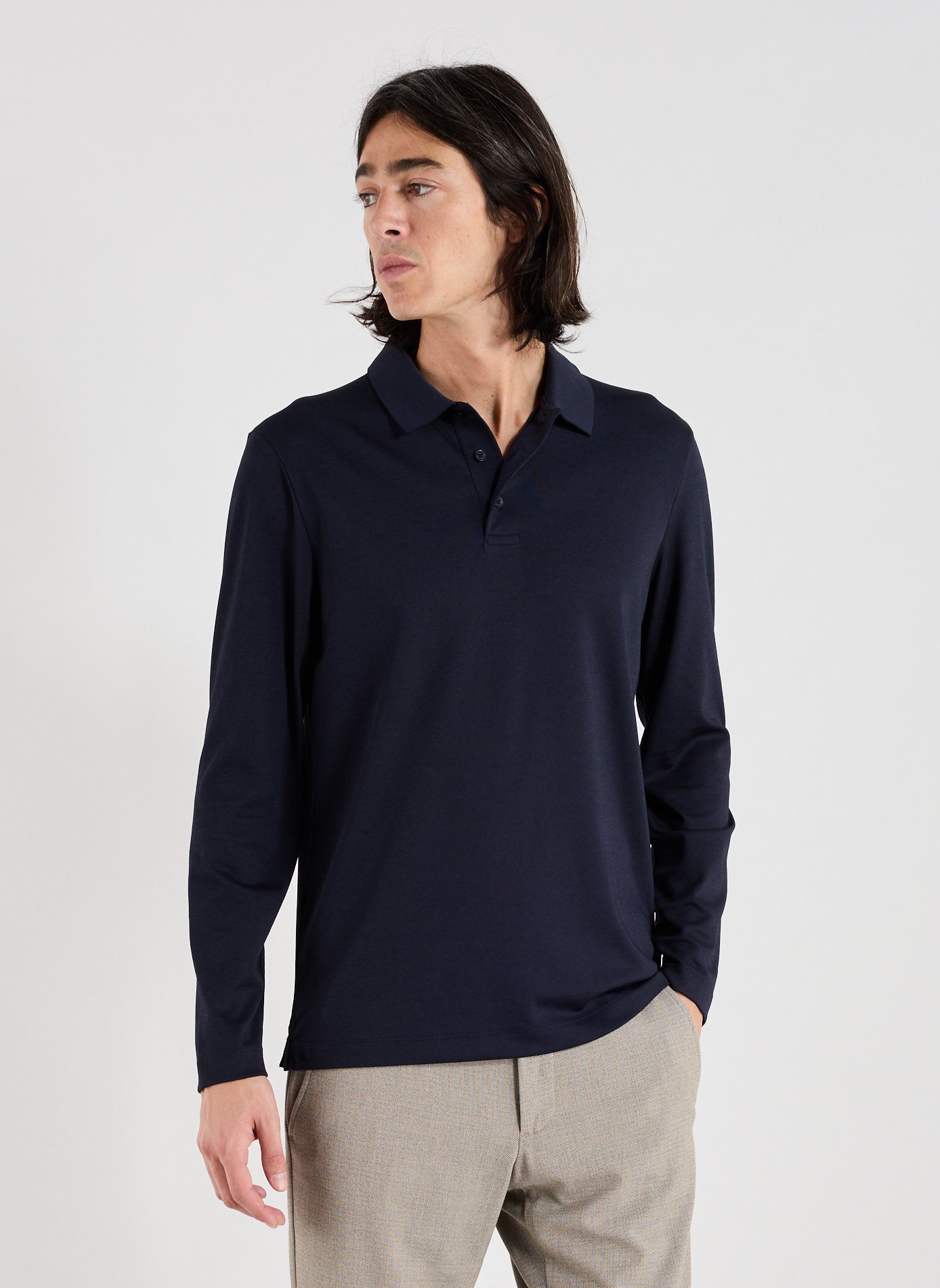 STRELLSON Polo manches longues en coton mélangé Bleu