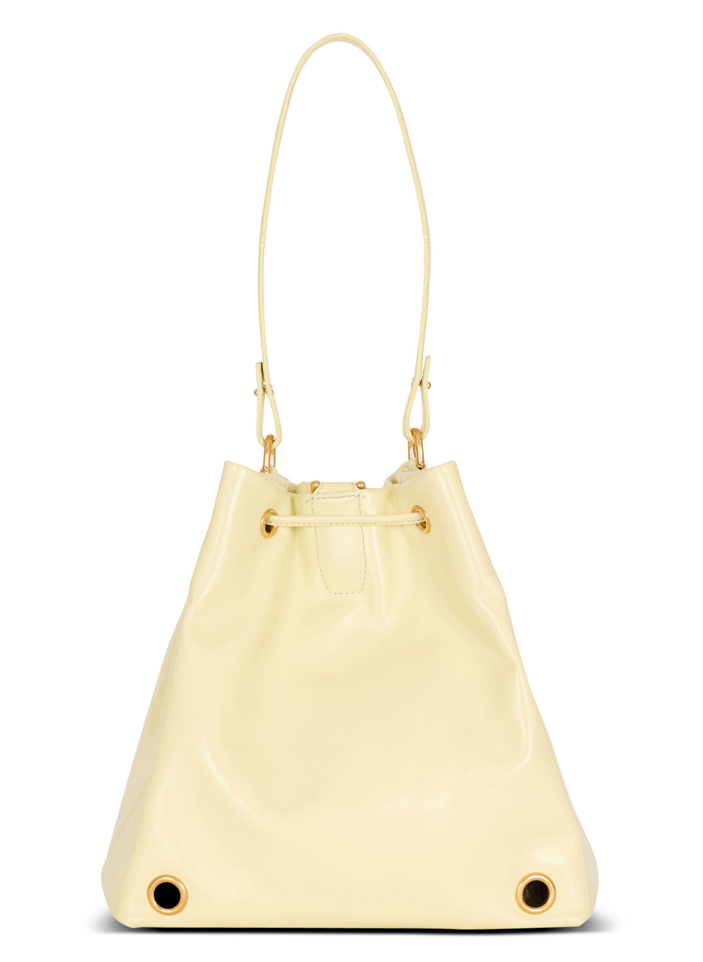 Sac à dos pulse en cuir de veau BALMAIN Jaune