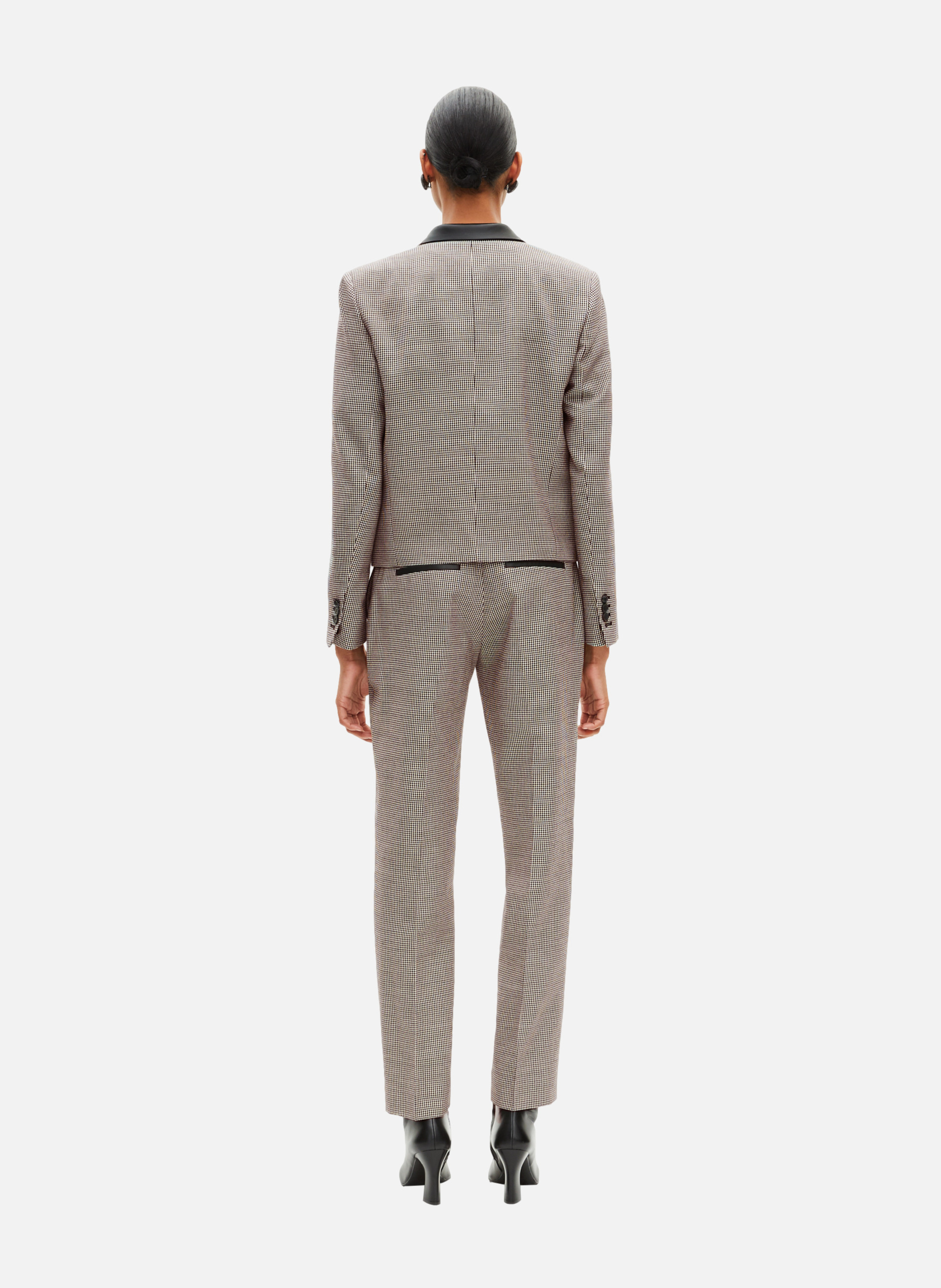 Veste tailleur en pied de poule courte THE KOOPLES Noir