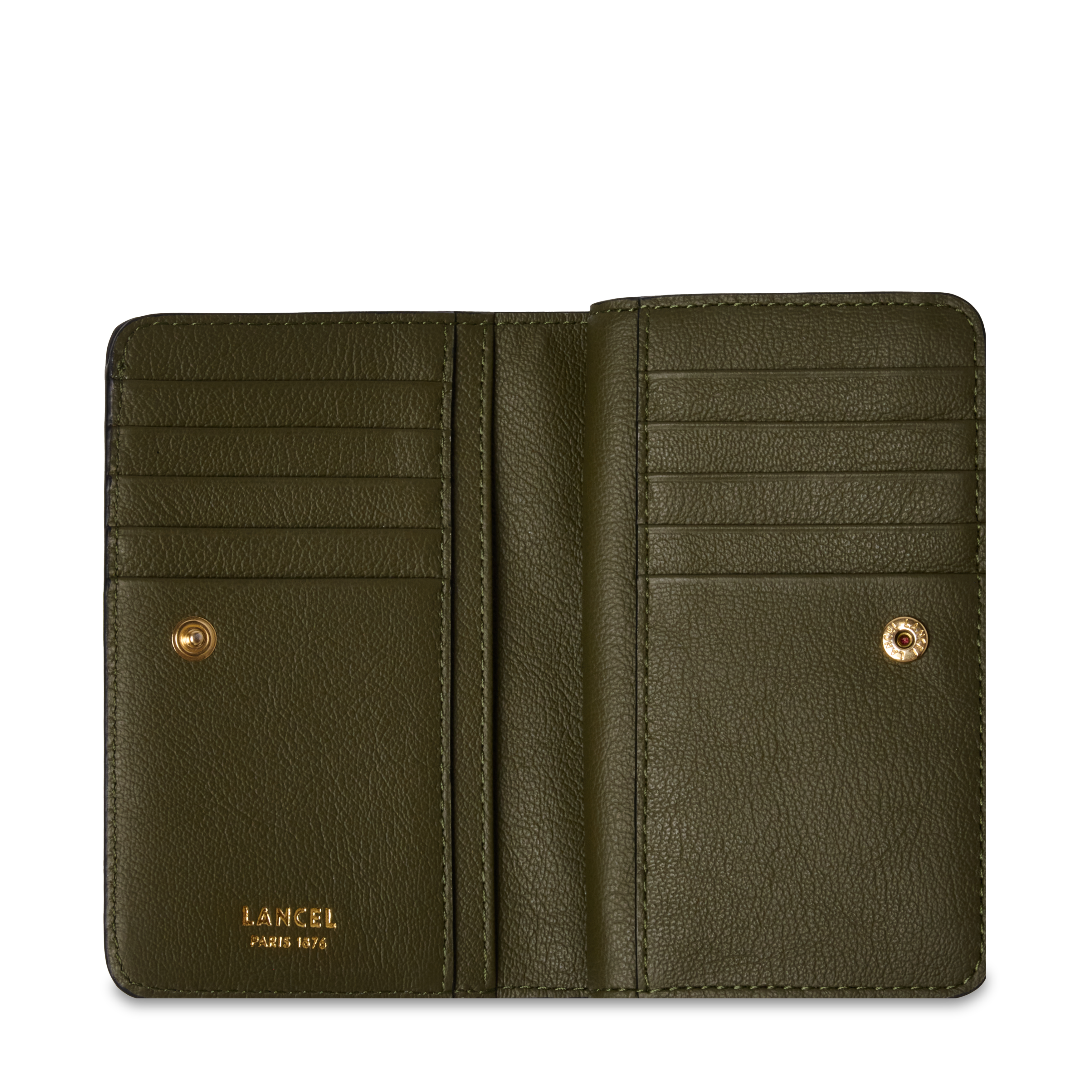 Portefeuille rectangulaire zippé bcbg de lancel en cuir LANCEL Vert
