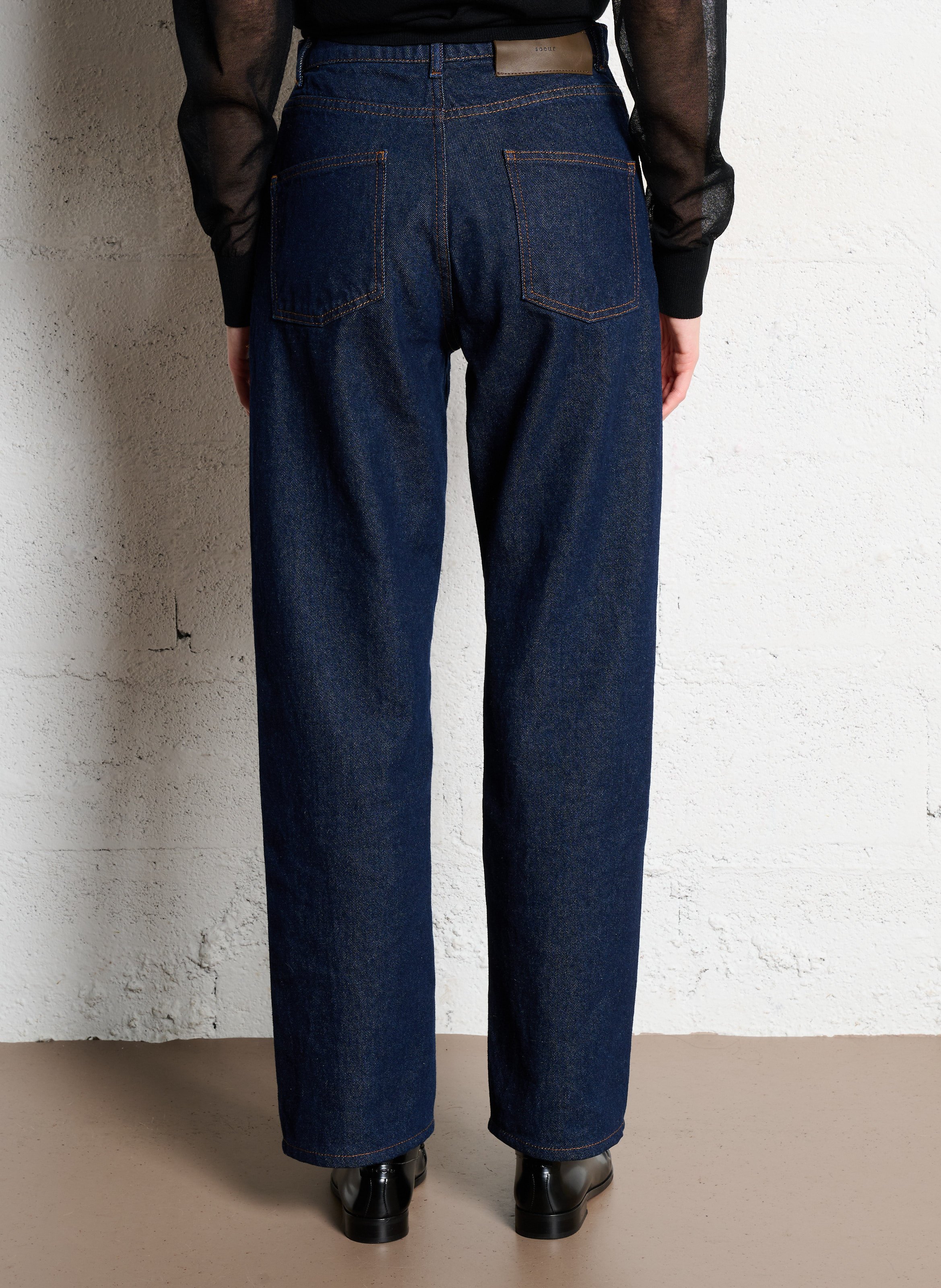 Jean droit taille haute en coton bio barnabe SOEUR Bleu