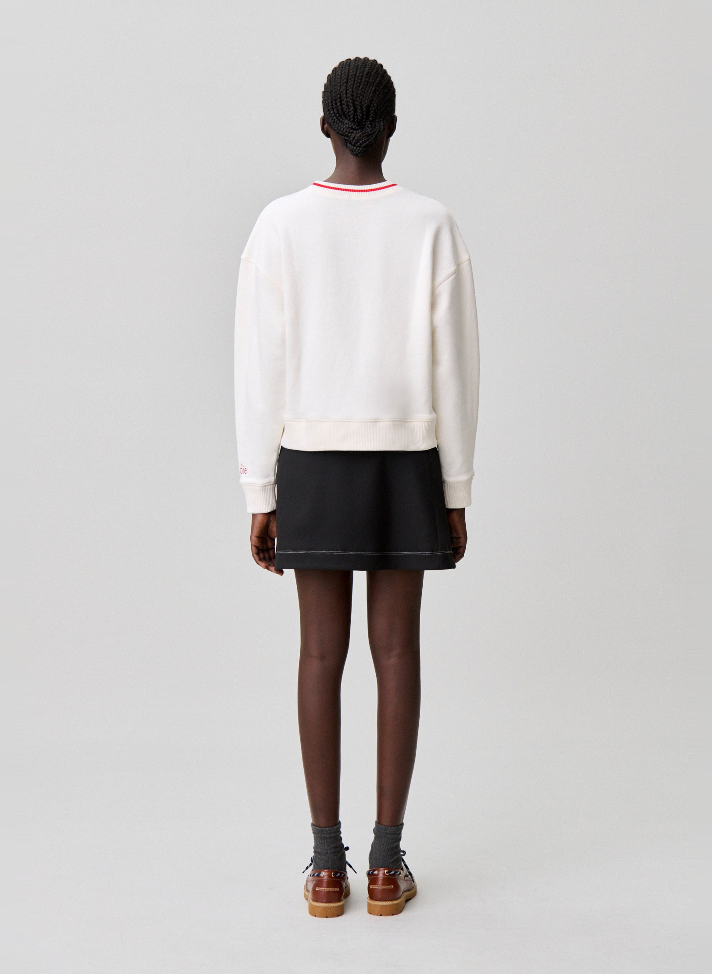 Sweat col rond en coton CLAUDIE PIERLOT Beige