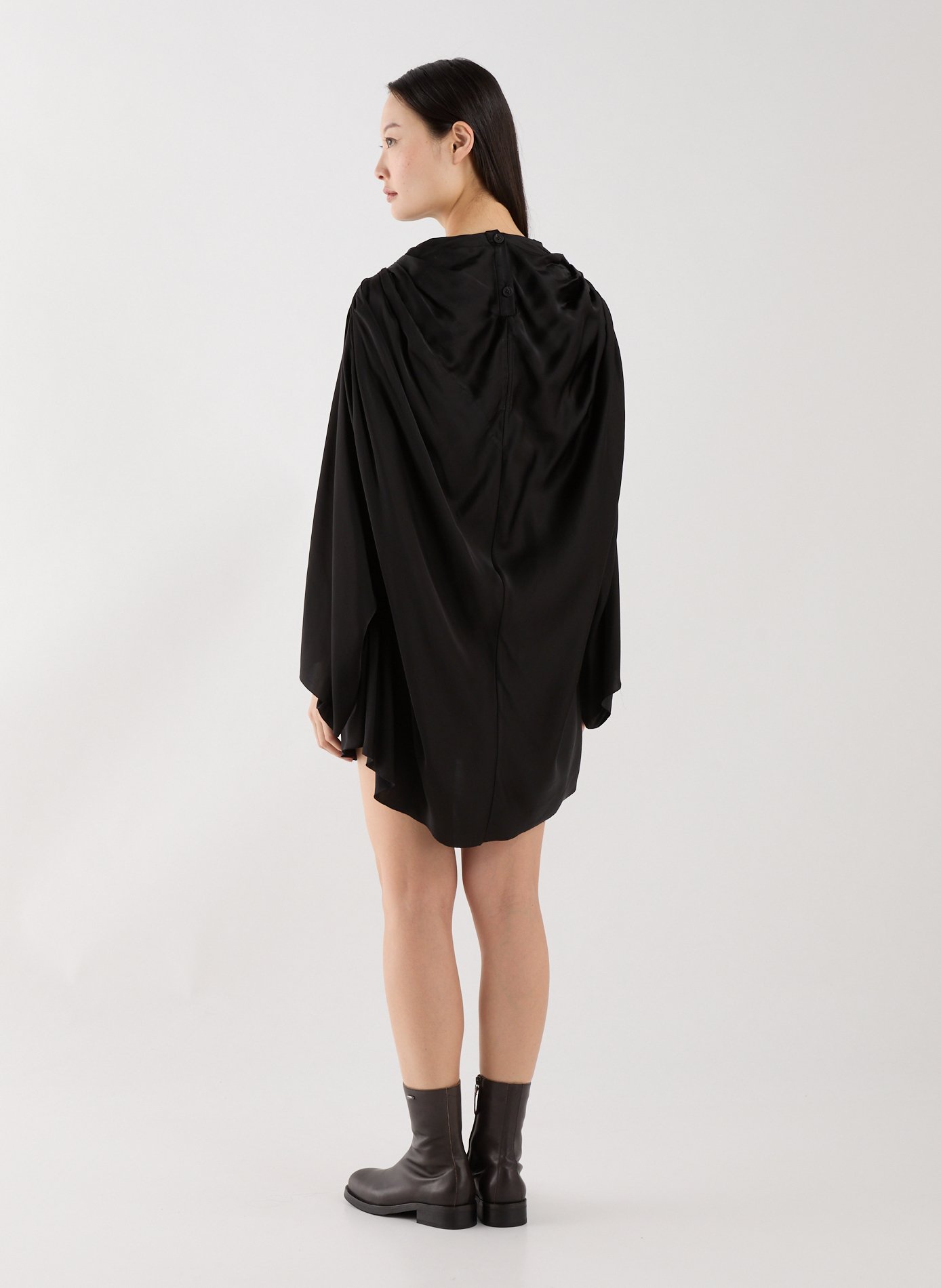 Robe plissée col montant RICK OWENS Noir