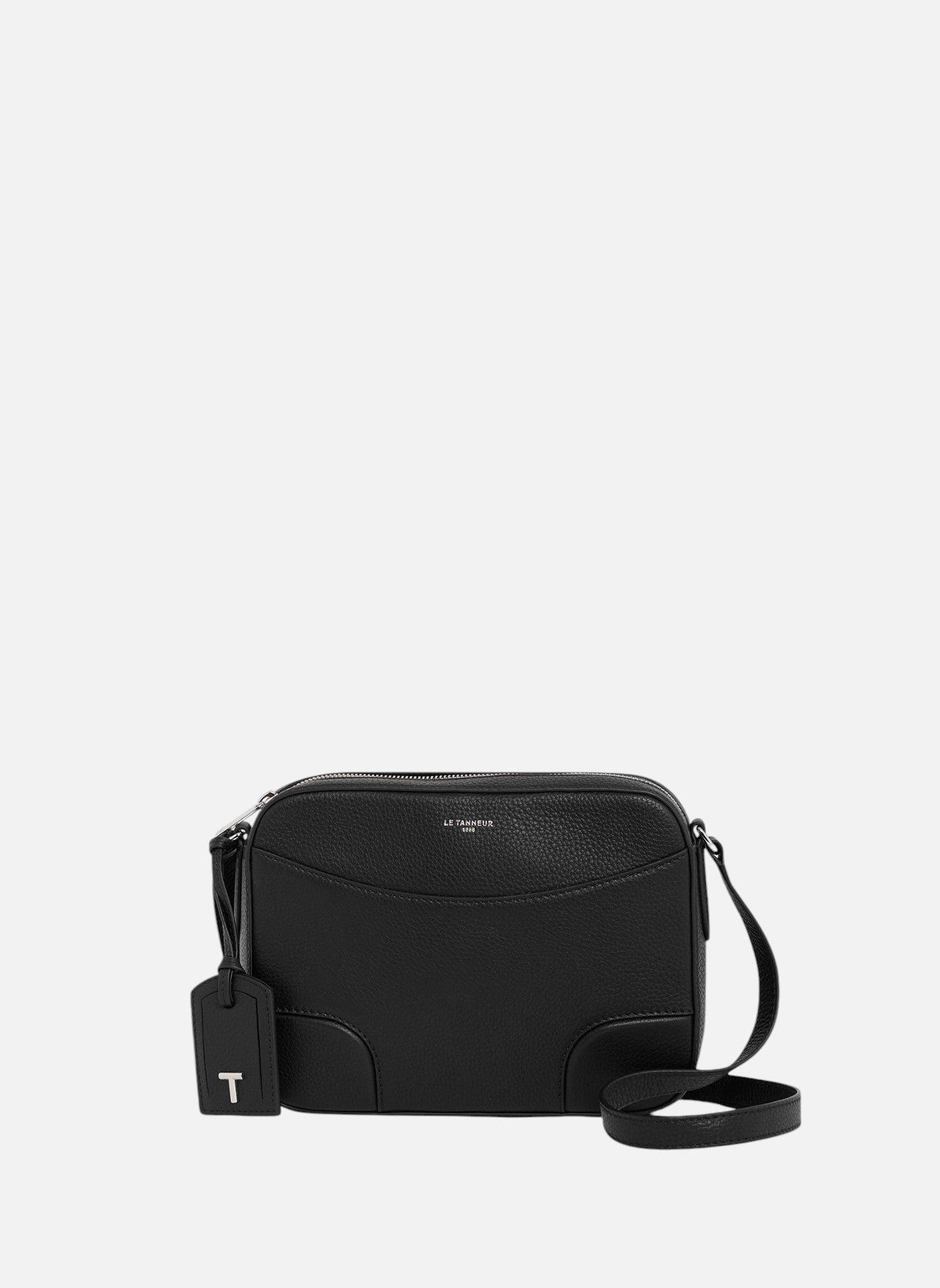 Sac bandoulière moyen modèle romy en cuir grainé LE TANNEUR Noir