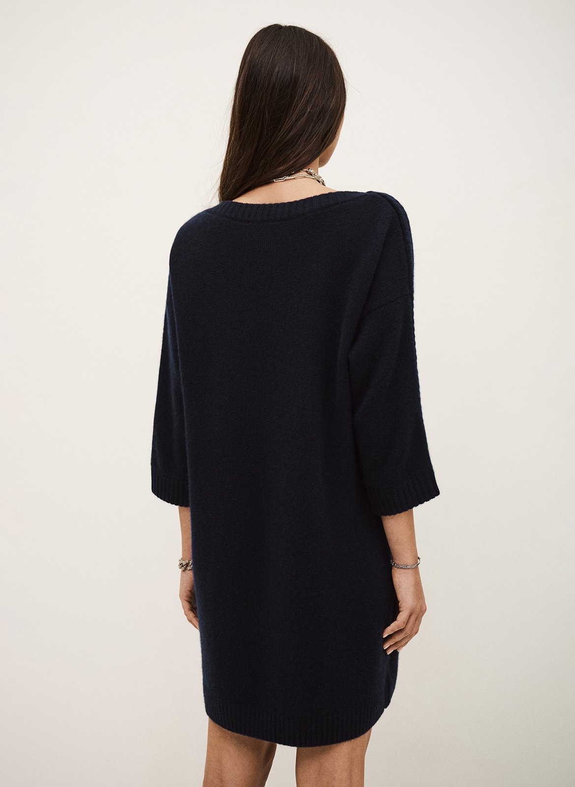 Robe courte col rond en cachemire coleen BA&SH Bleu