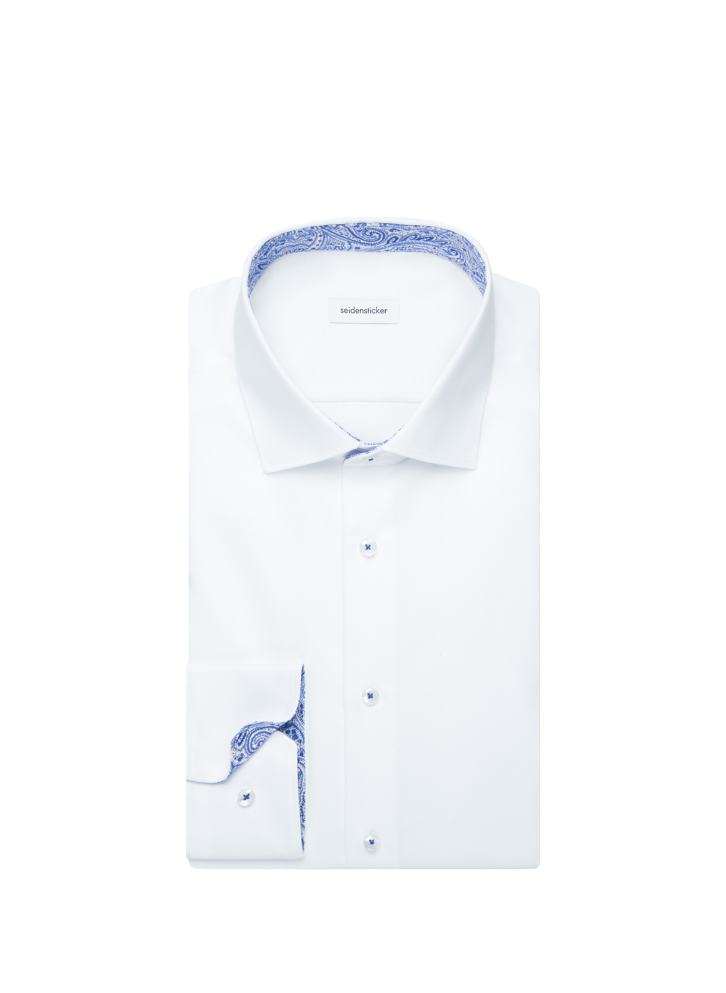 Chemise manches longues à poche en coton SEIDENSTICKER Blanc