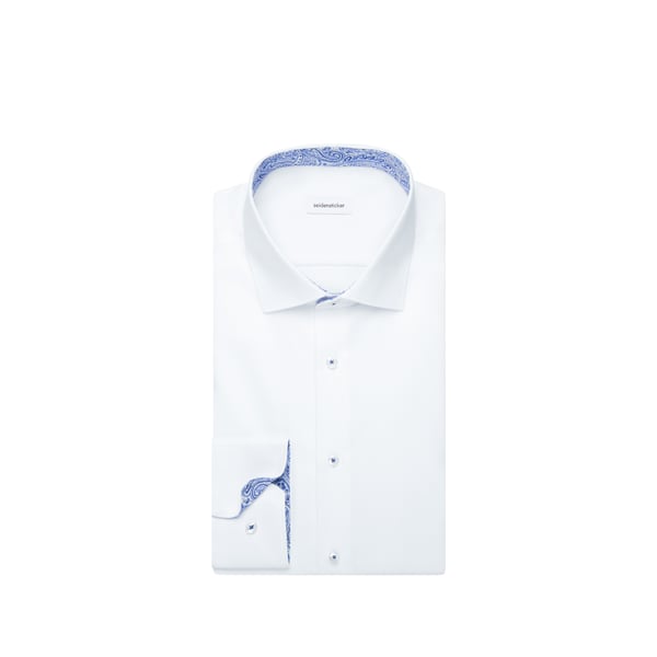 Chemise manches longues à poche en coton