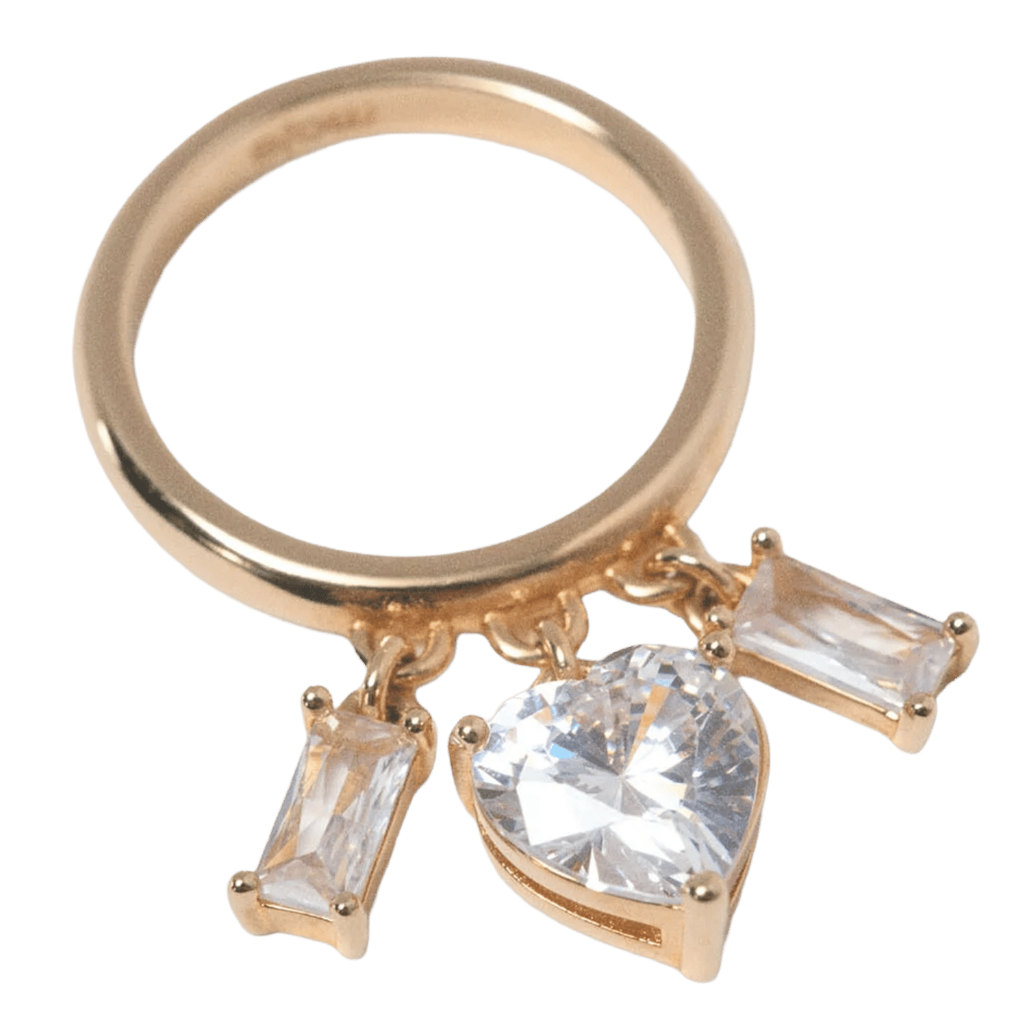 Bague à strass en laiton MAJE Doré