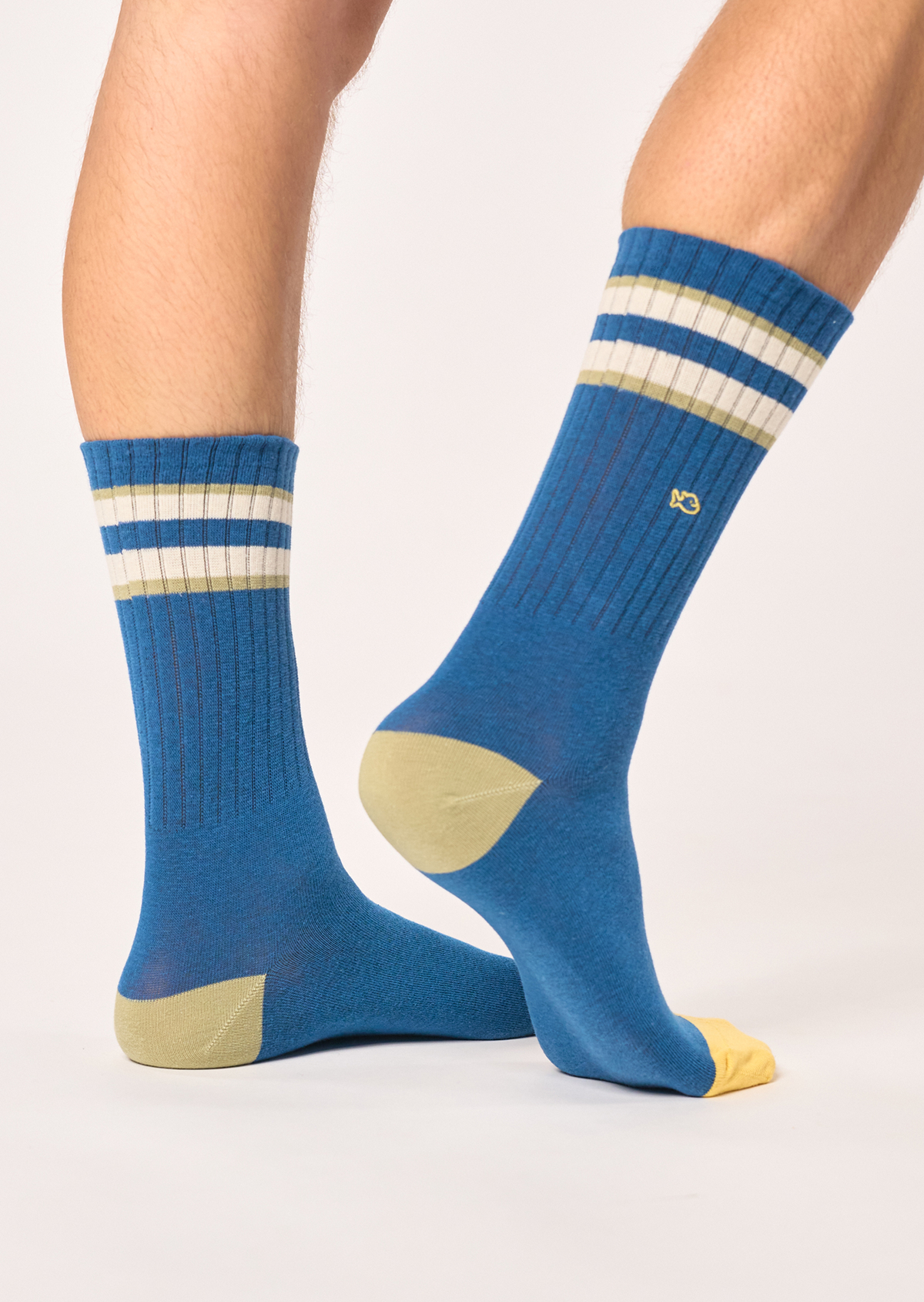 Chaussettes en coton peigné retro BILLYBELT Bleu