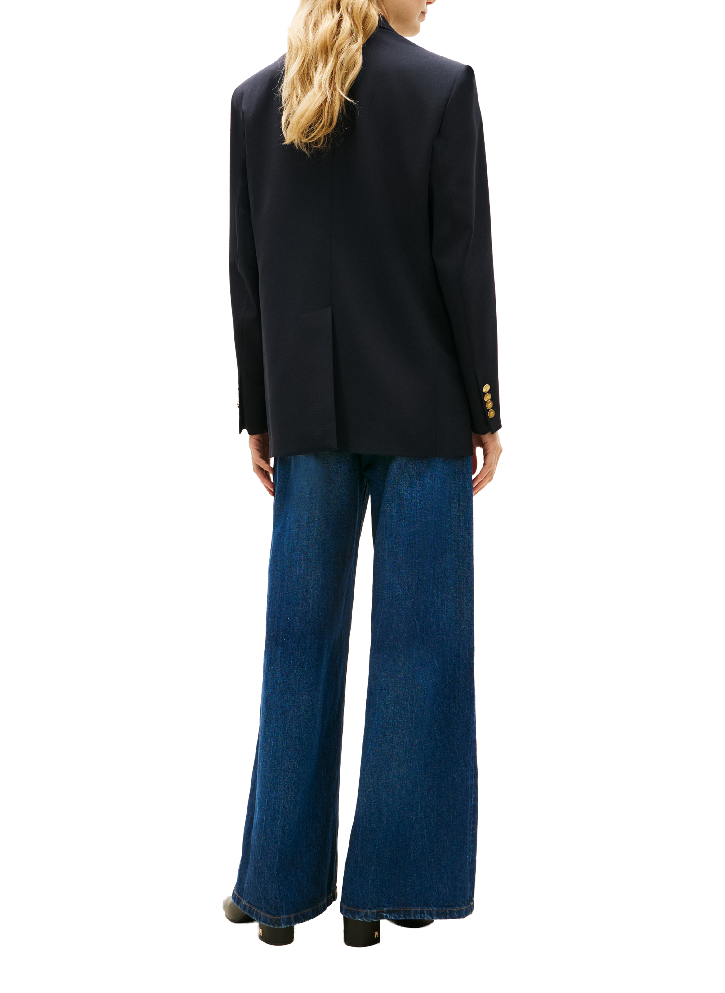 Blazer uni col tailleur TOMMY HILFIGER Bleu