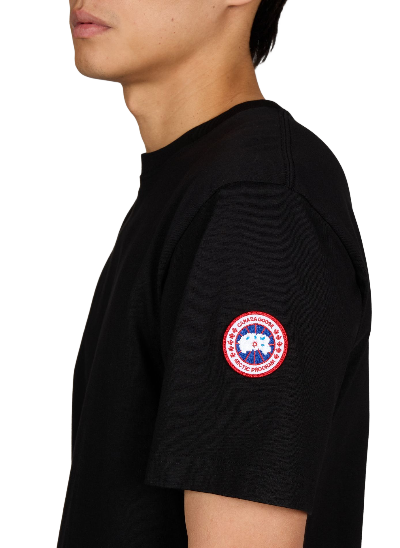 Camiseta cuello redondo de algodón CANADA GOOSE Negro