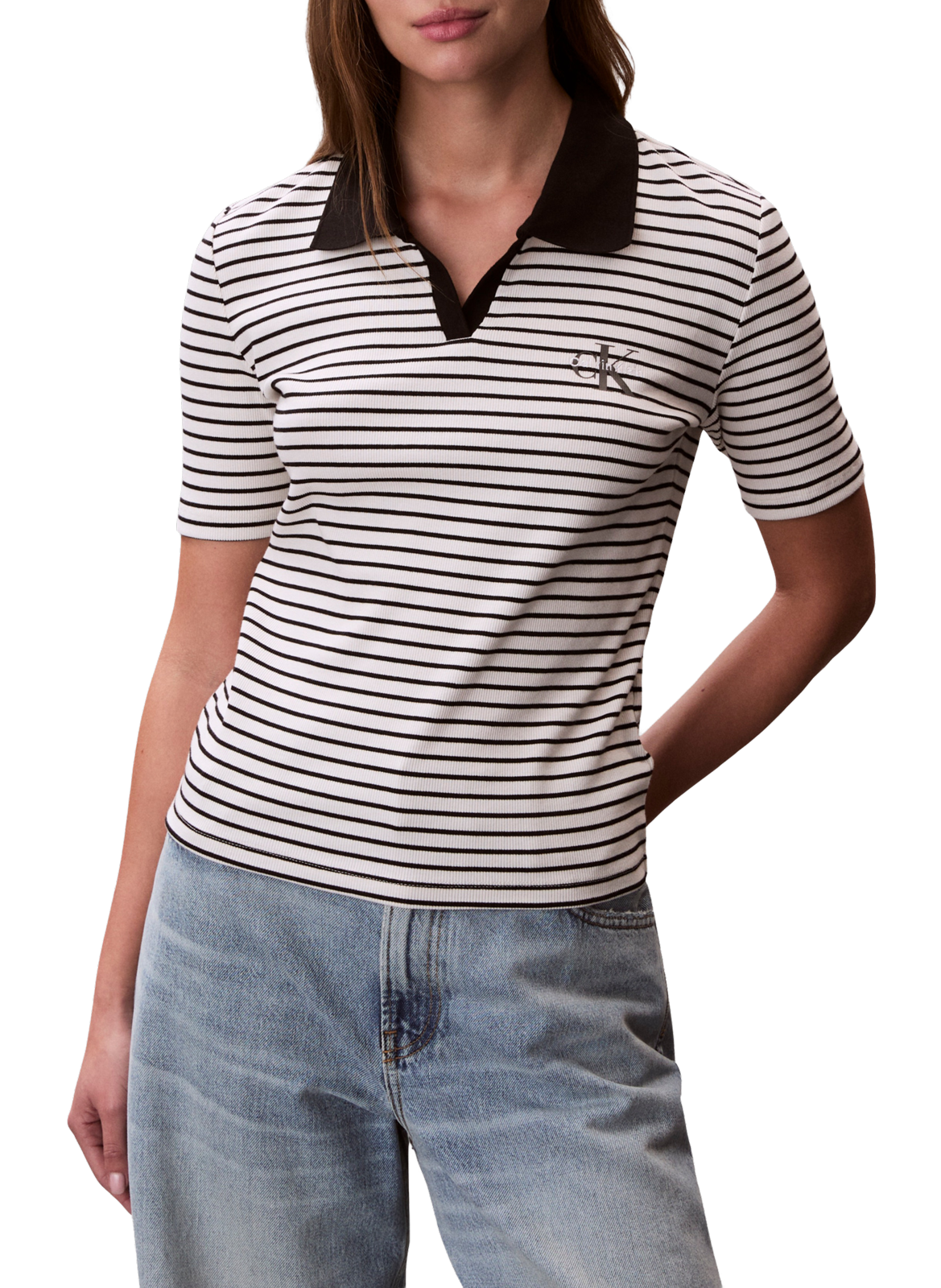 Polo slim en coton mélangé CALVIN KLEIN Multicolore