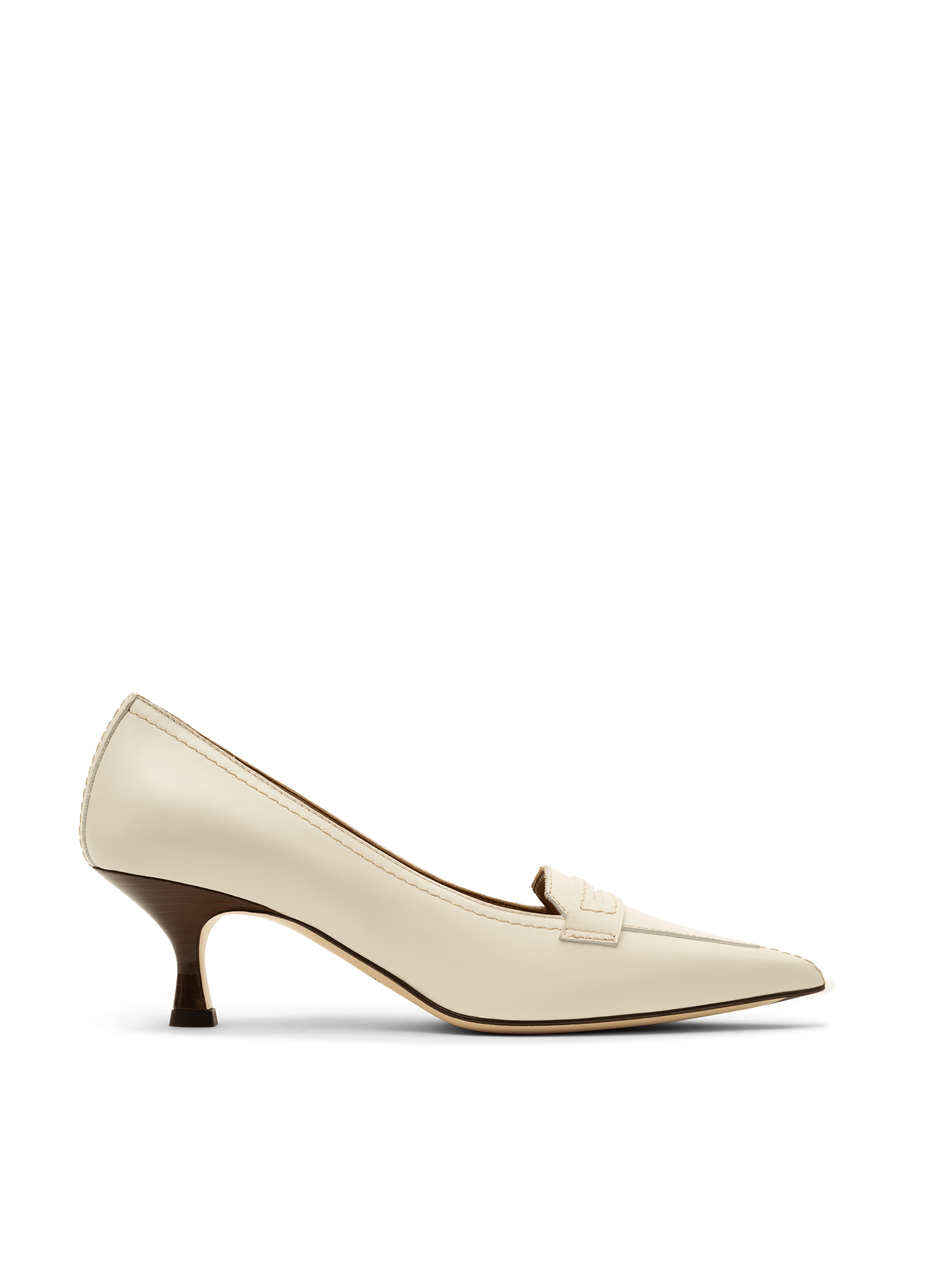 Mocassins moino en veau lisse PARALLELE Blanc