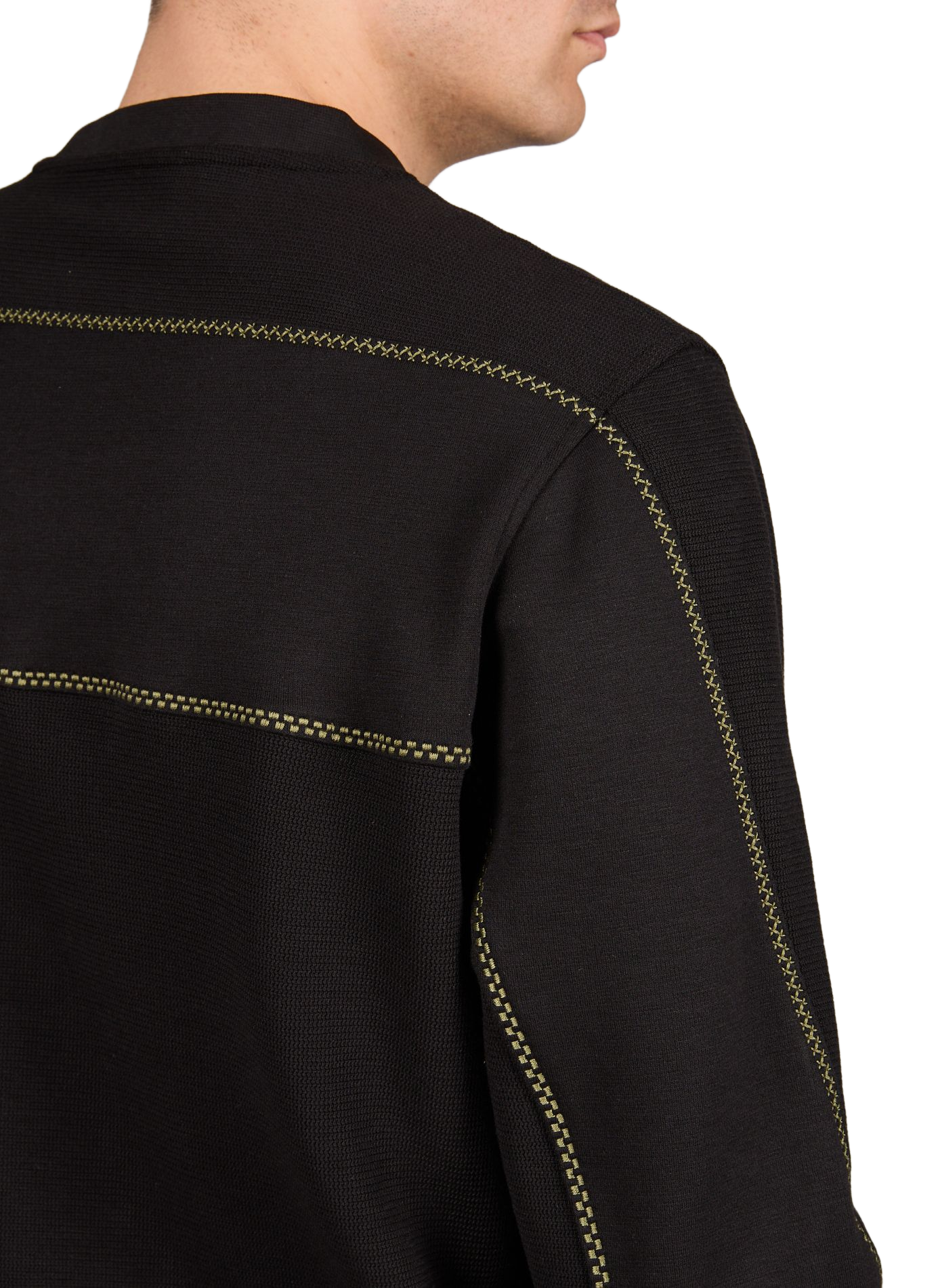 Sweatshirt in blended piqué cotton with horizontal stripe at the back PAUL SMITH Black
