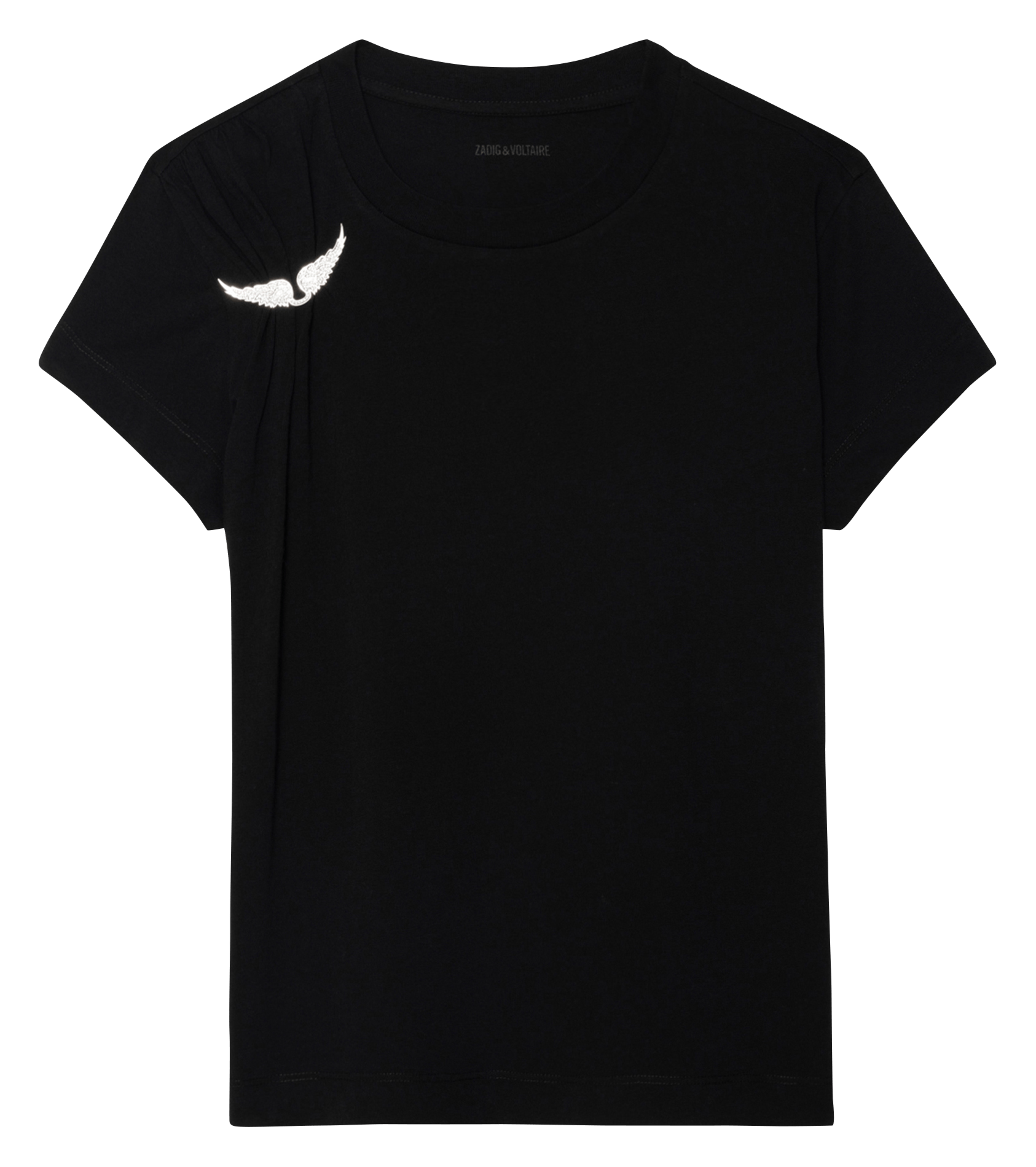 Tee-shirt droit col rond en coton suzan ZADIG&VOLTAIRE Noir