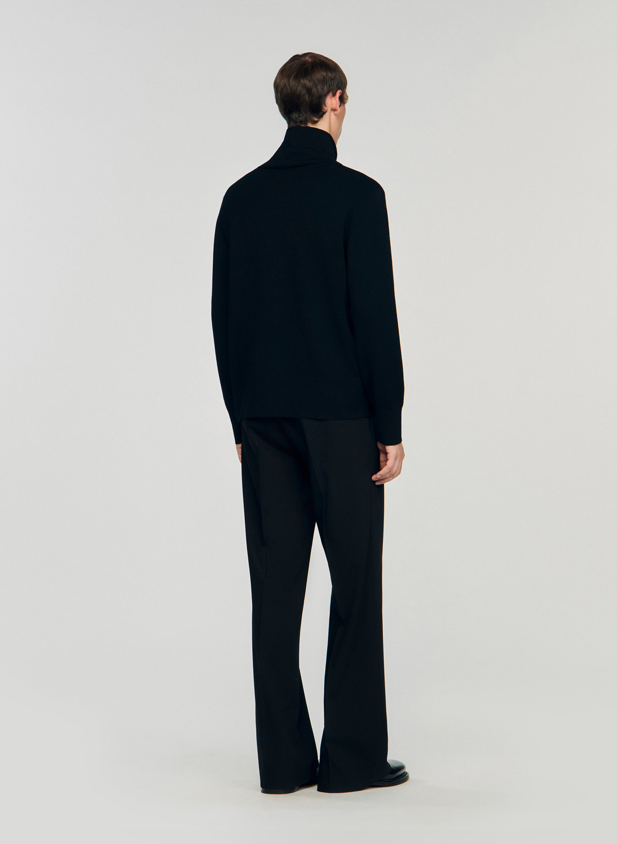 Gilet zippé en laine mélangée | Noir SANDRO Homme