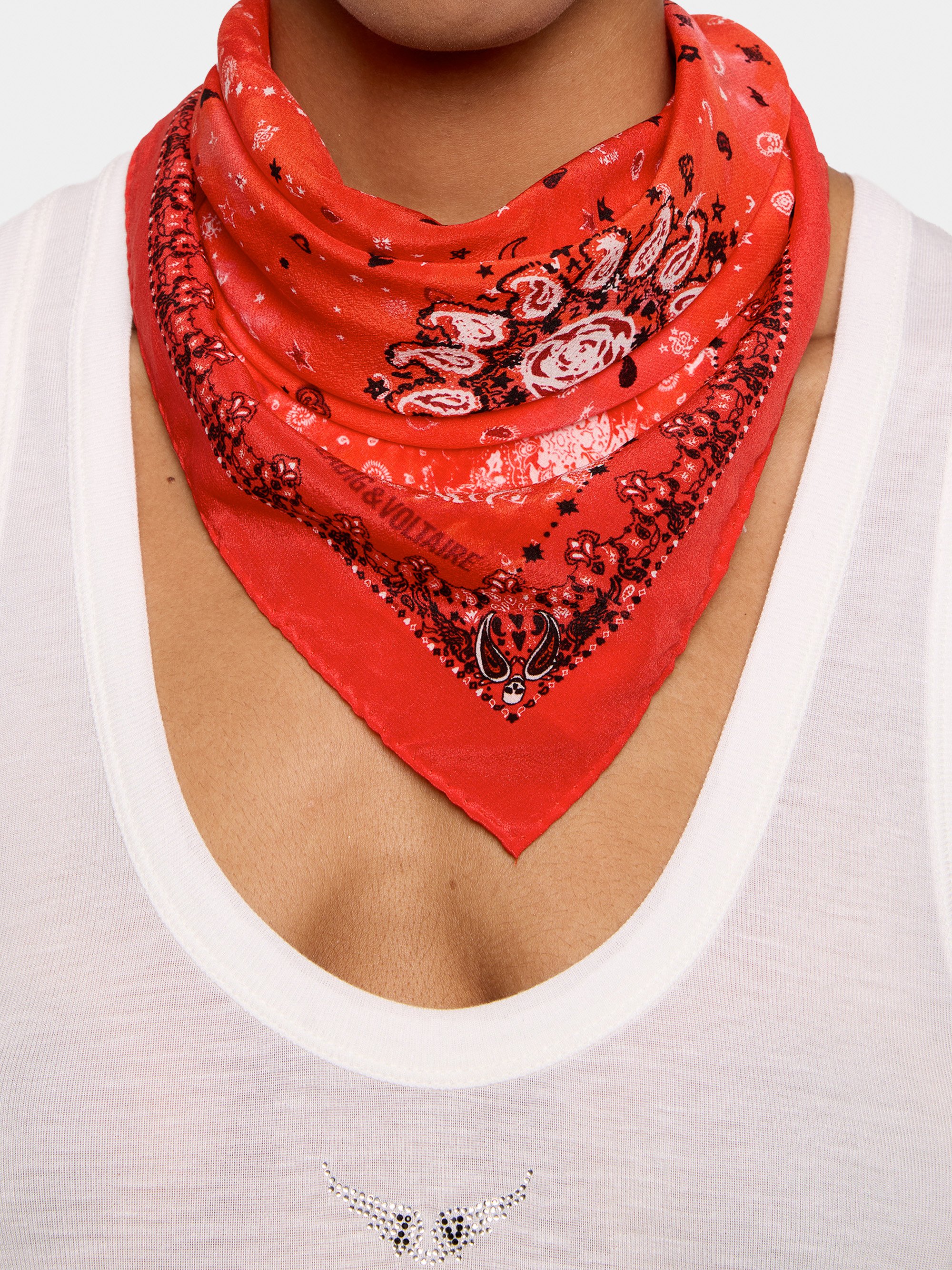 Foulard en soie blondie 62 ZADIG&VOLTAIRE Rouge