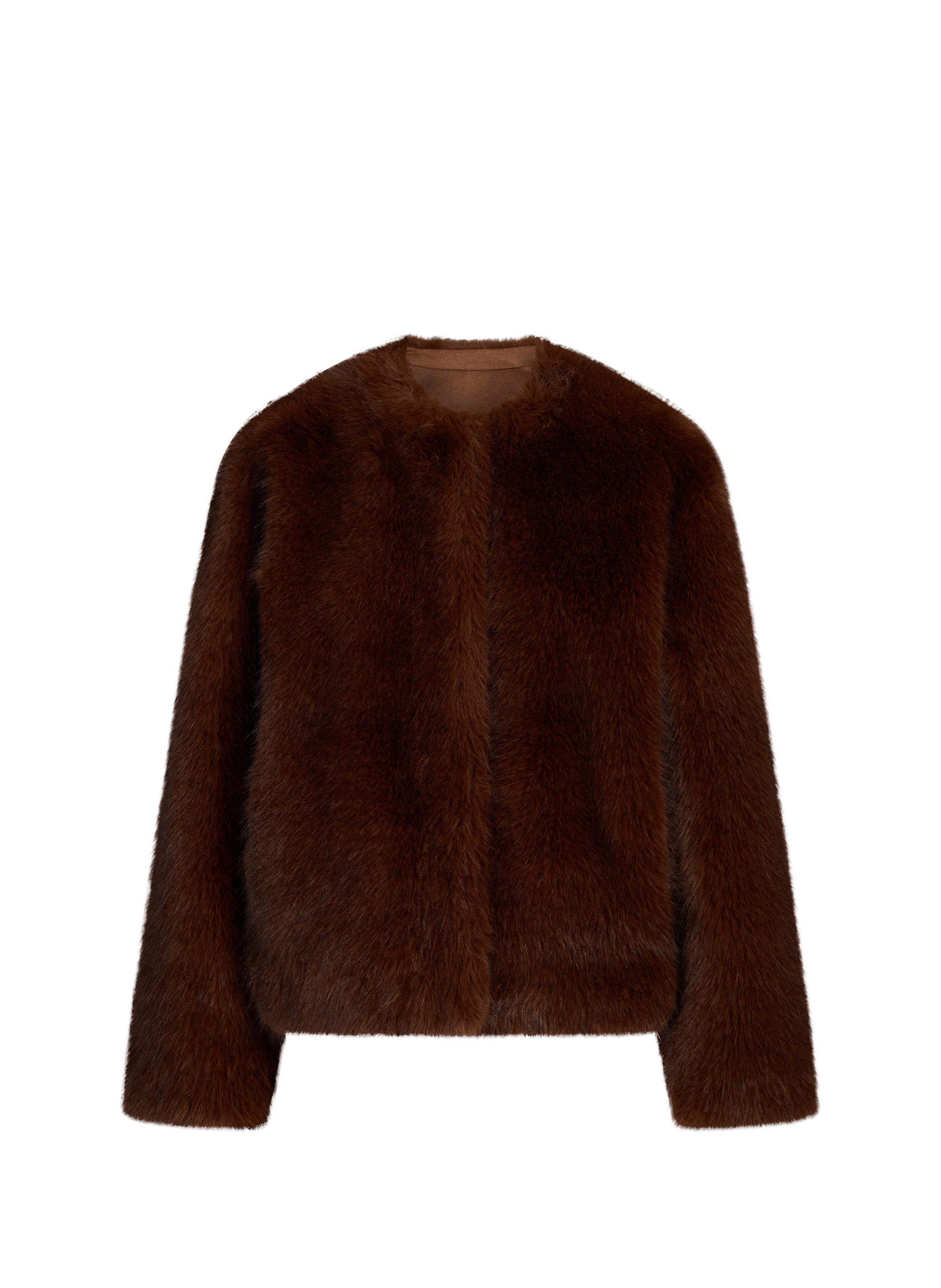 Round neck coat SAISON 1865 Brown