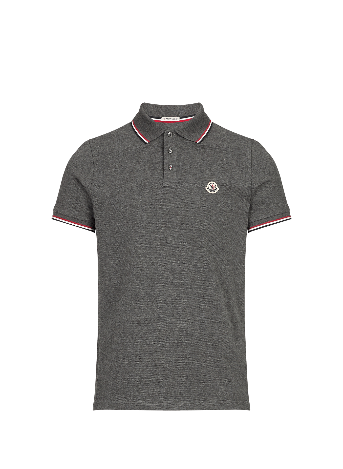 Rechte katoenen polo MONCLER Zwart