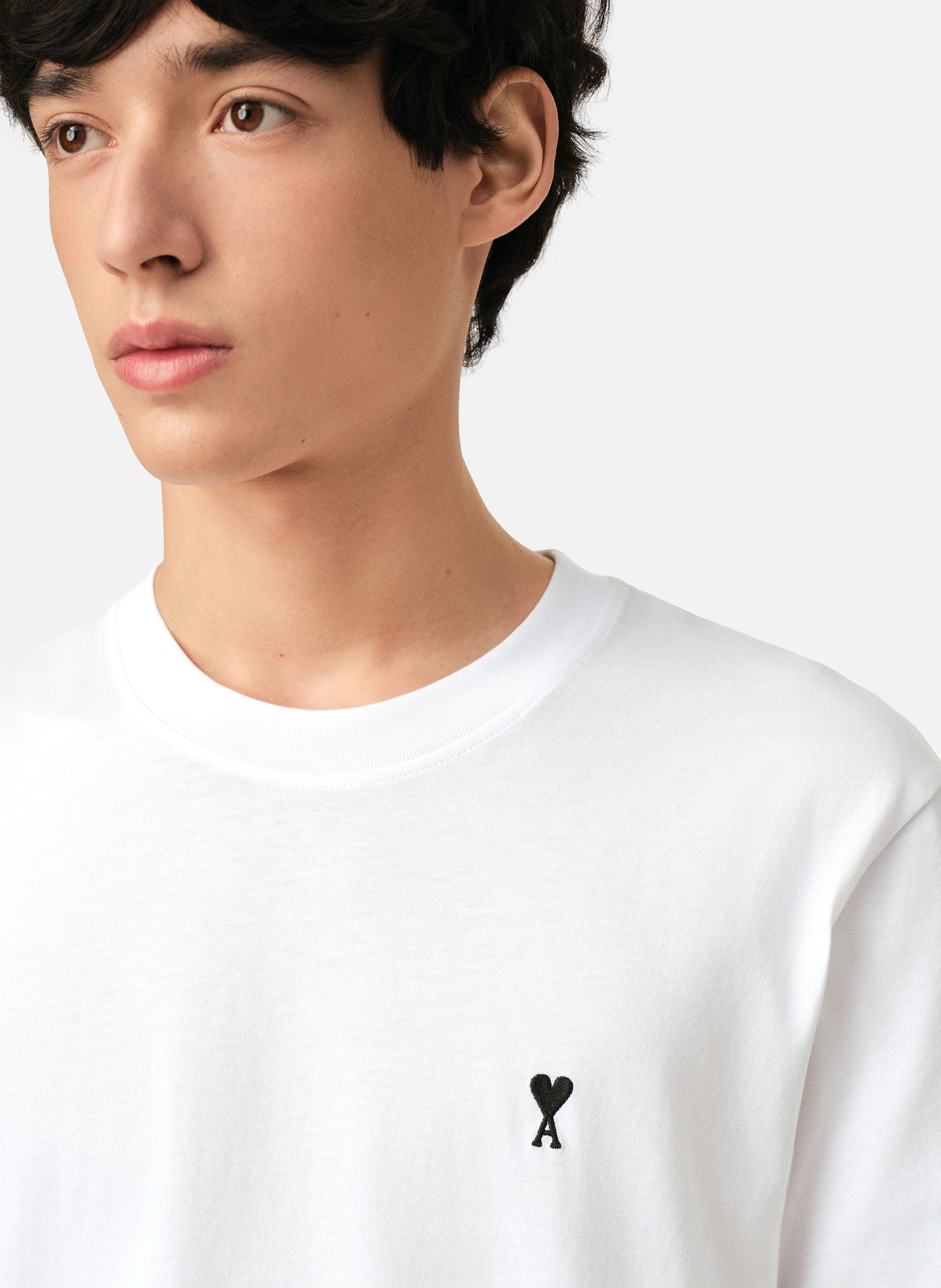 T-shirt ami de coeur en coton AMI PARIS Blanc