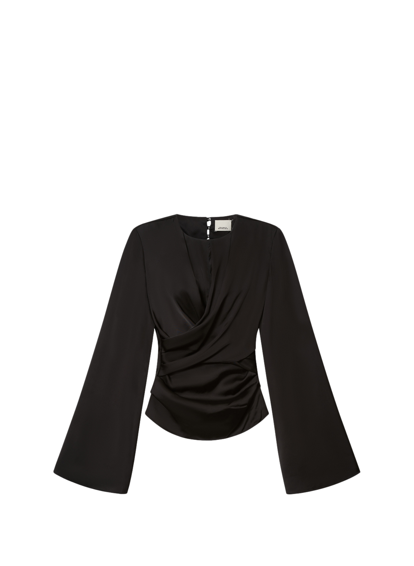 Blouse drapée Neame en satin ISABEL MARANT Noir