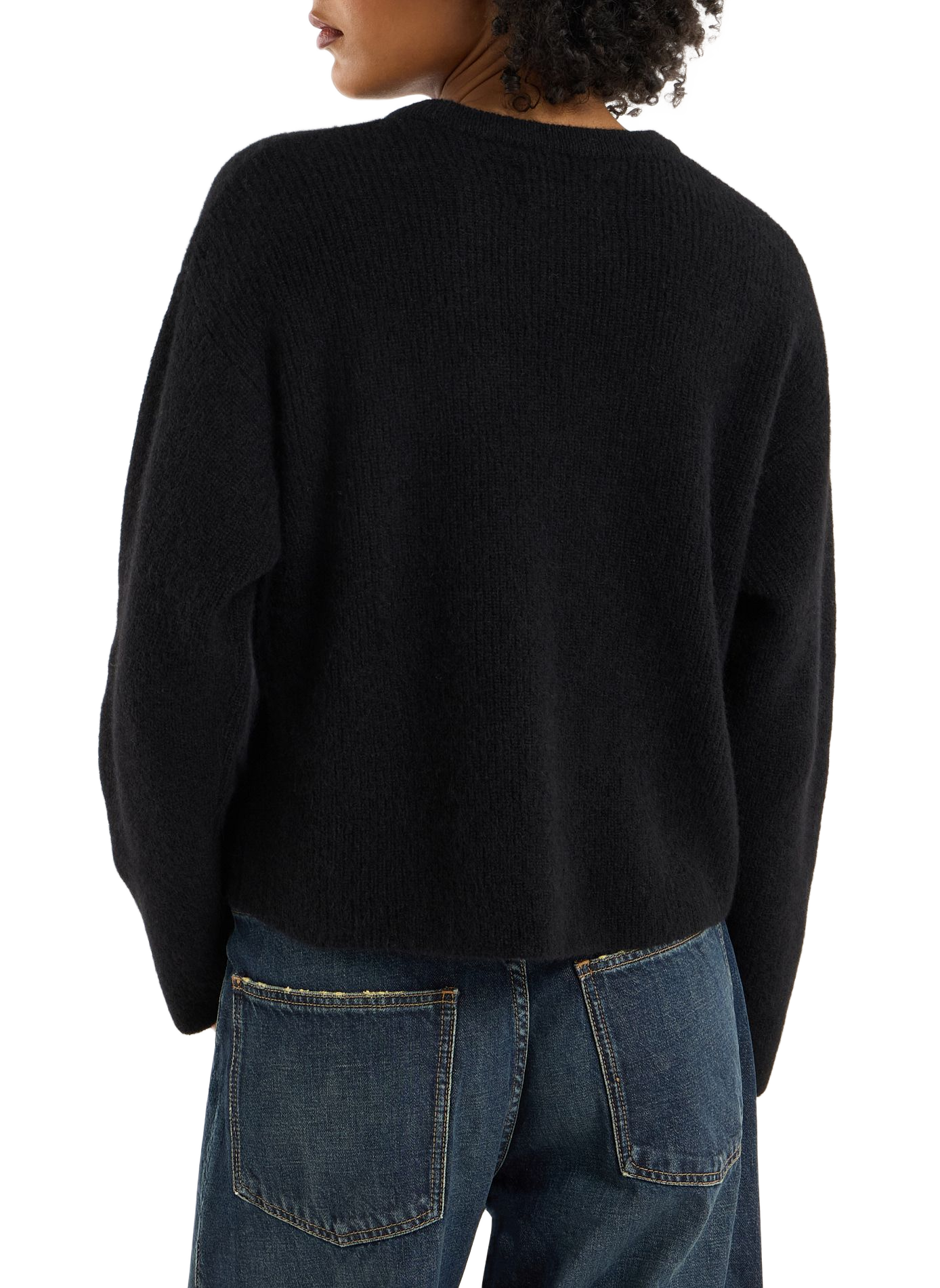 Baylory round neck pullover in blended alpaca wool SAISON 1865 Black
