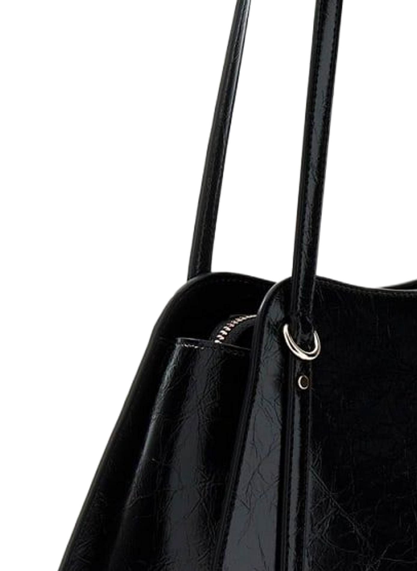 Crackled Patent Leather Bag Xena GUESS Black