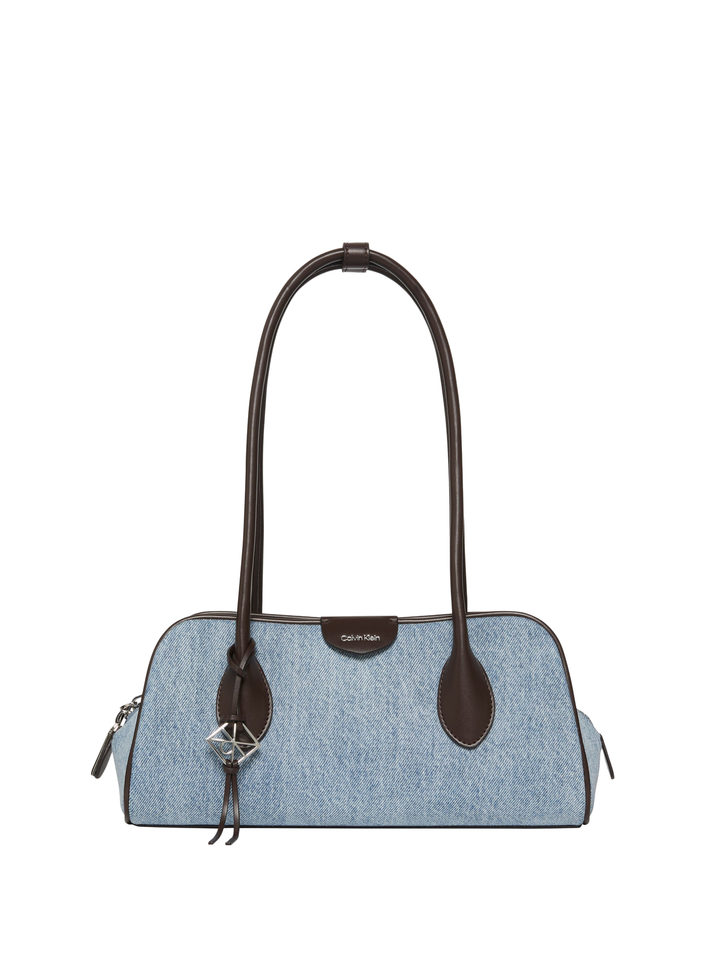 Emblem Trio cotton denim handbag CALVIN KLEIN Blue