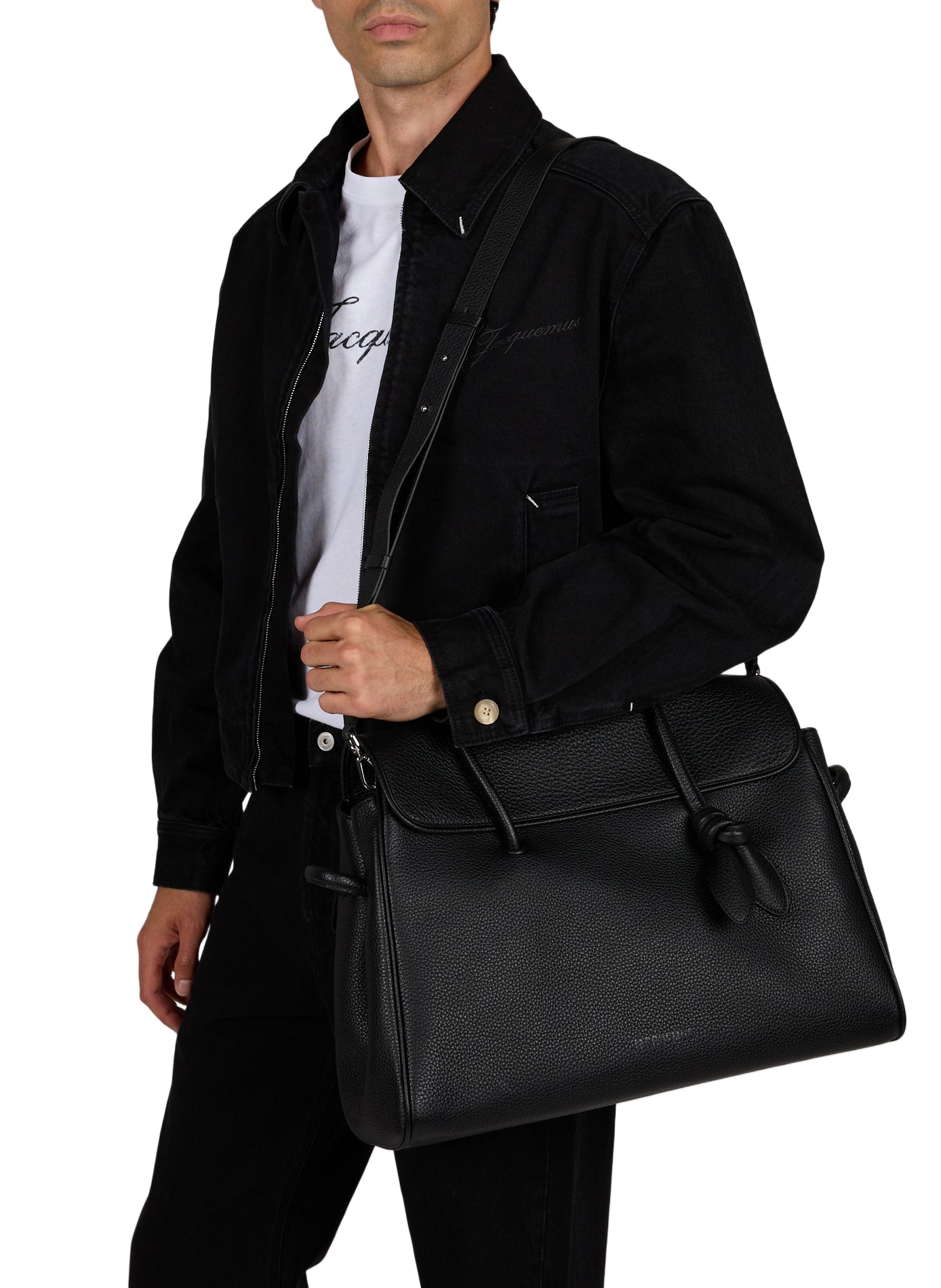 The Grand Turismo soft leather bowling bag JACQUEMUS Black