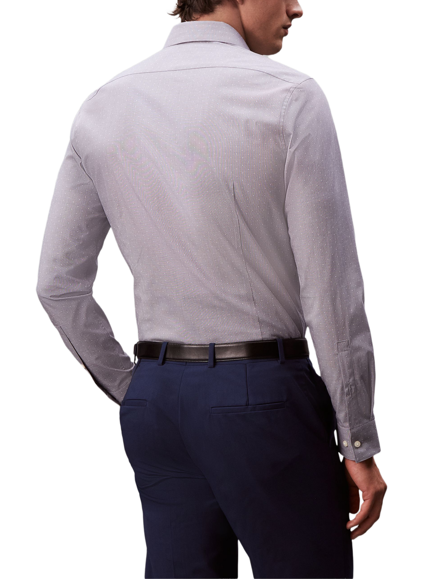 Slim fit shirt in mixed cotton blend CALVIN KLEIN Blue