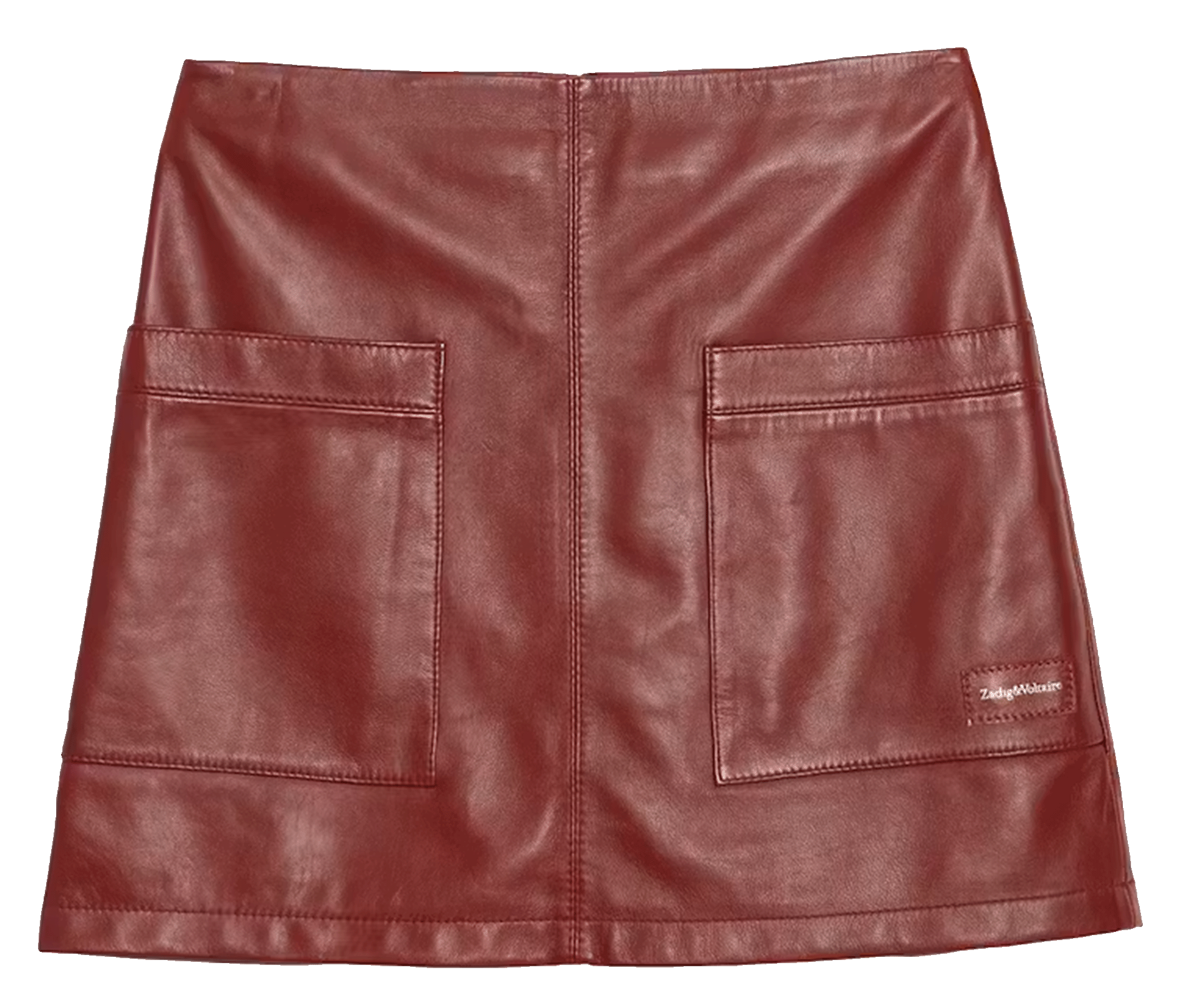 Korte leren rok in geel ZADIG&VOLTAIRE Rood