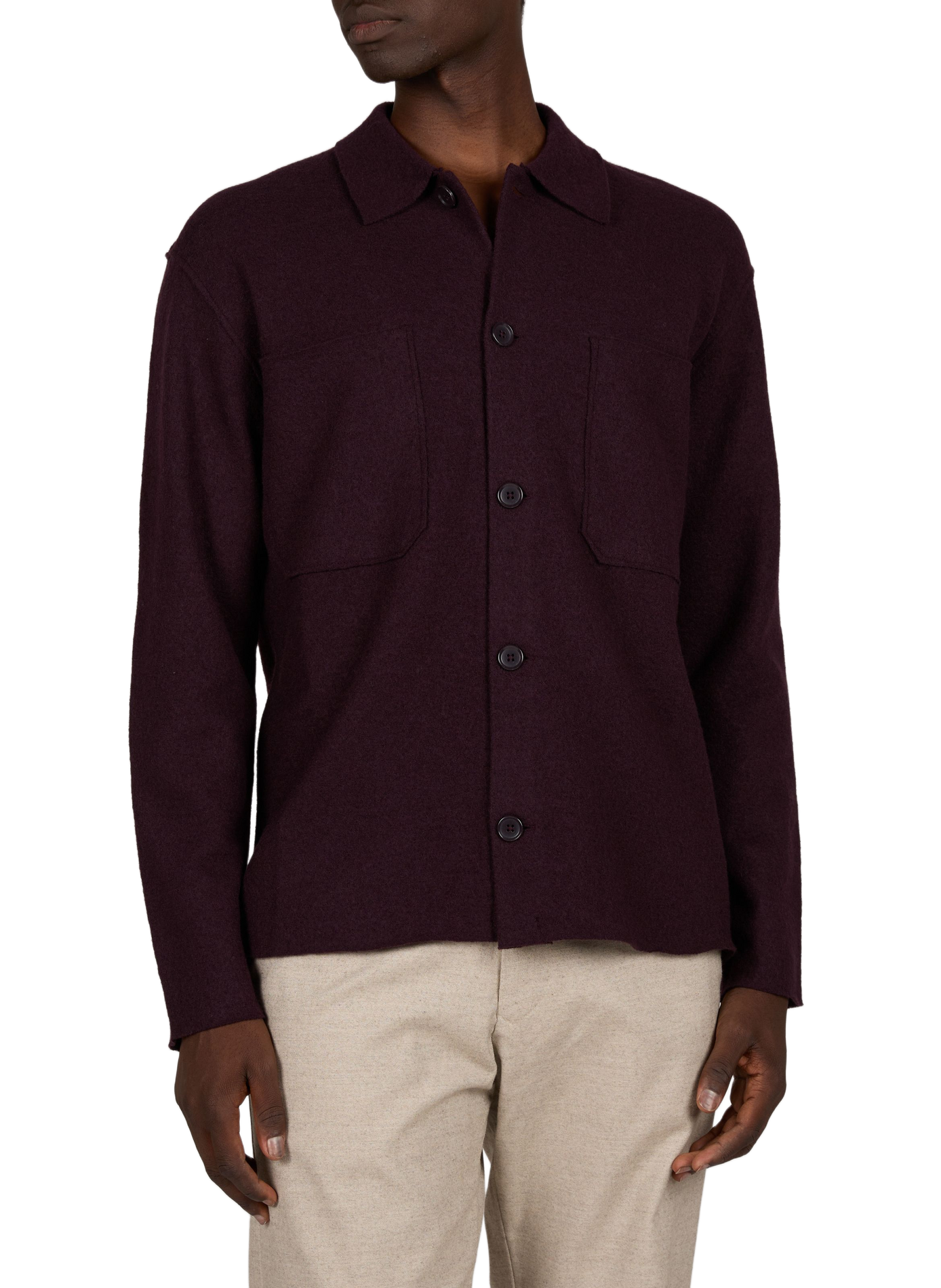 Straight merino wool overshirt NN.07 Red