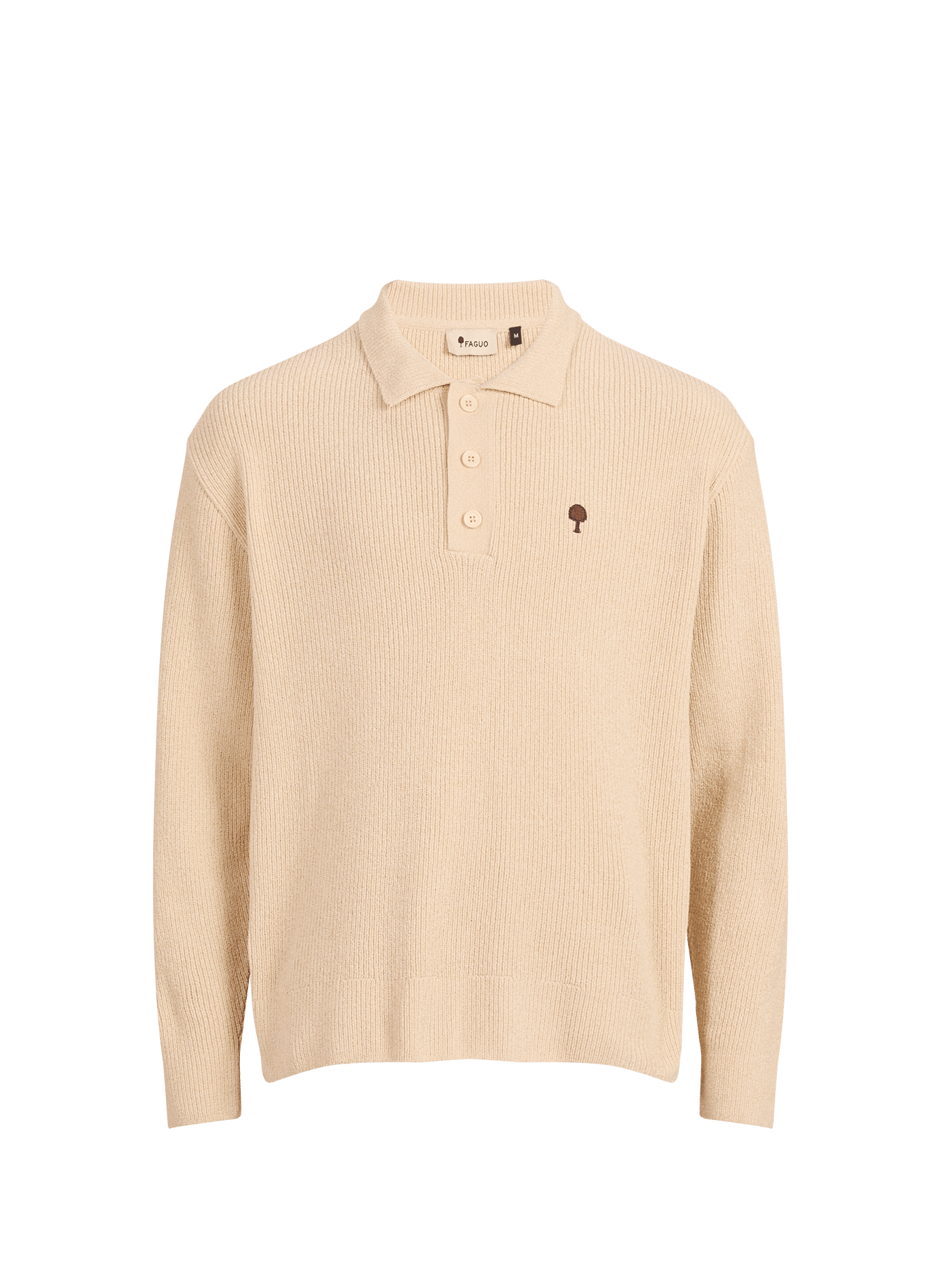 Straight-fit polo-neck jumper FAGUO Beige