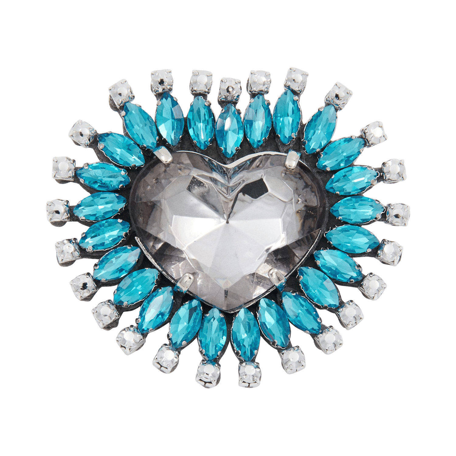 Broche cœur ornée de strass koeur1 ESSENTIEL ANTWERP Gris